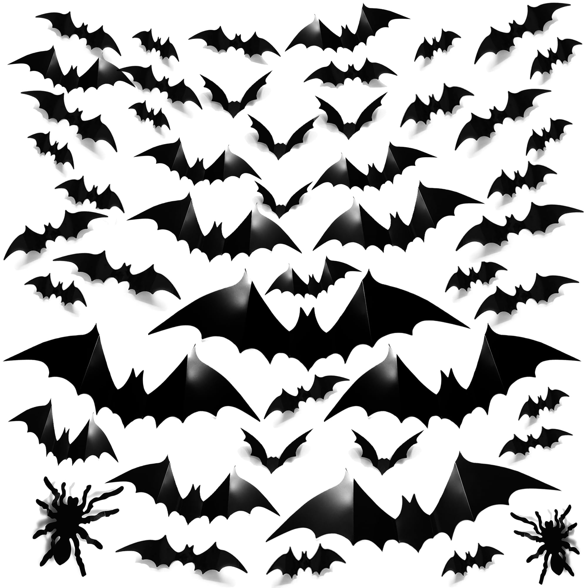 150 Pcs Bat Halloween Decorations: Magicsky 3D Pvc Stickers Bat Wall Decor, Diy Black Window Party Home Room D  Cor Supplies, 14