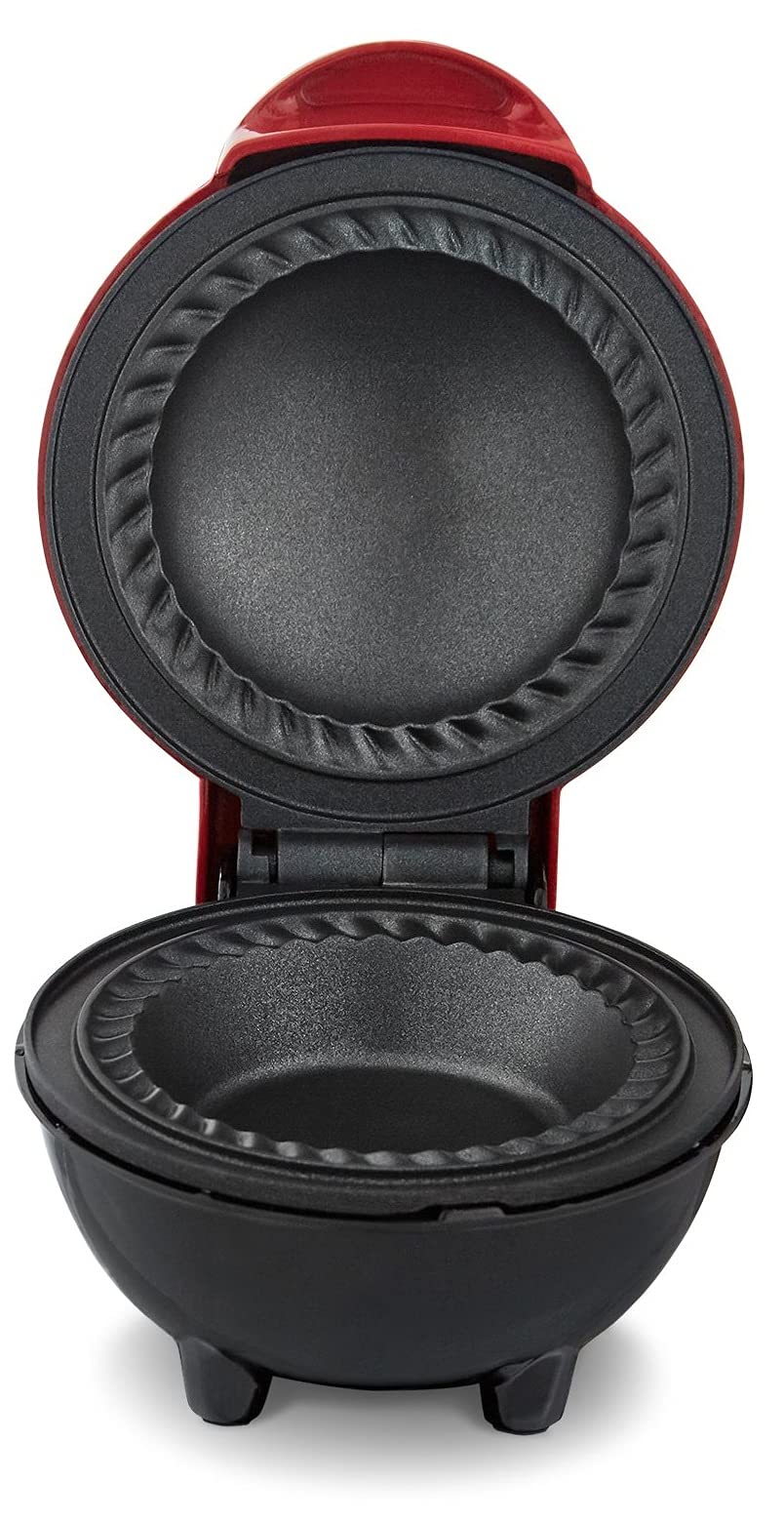 DASH Mini Pie Maker, Metal, Model DPIE100GBRD04, Red, Compact Kitchen Appliance for Delicious Individual Pies