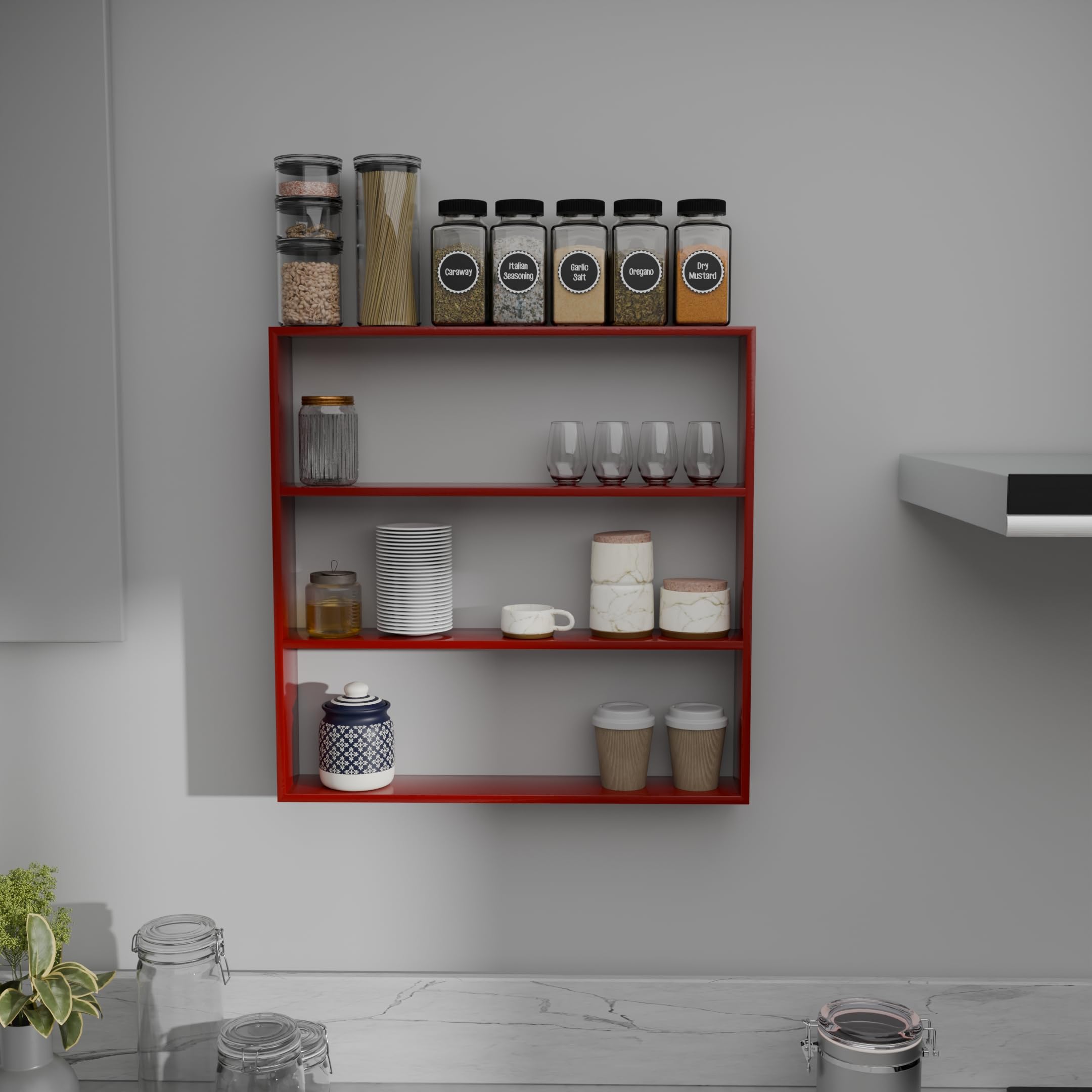 Etiquette Artkitchen Shelf 3 Tier Multipurpose Wooden Wall Mounted Kitchen And Bathroom Wall Shelf Storage Stand Shelves For Kit