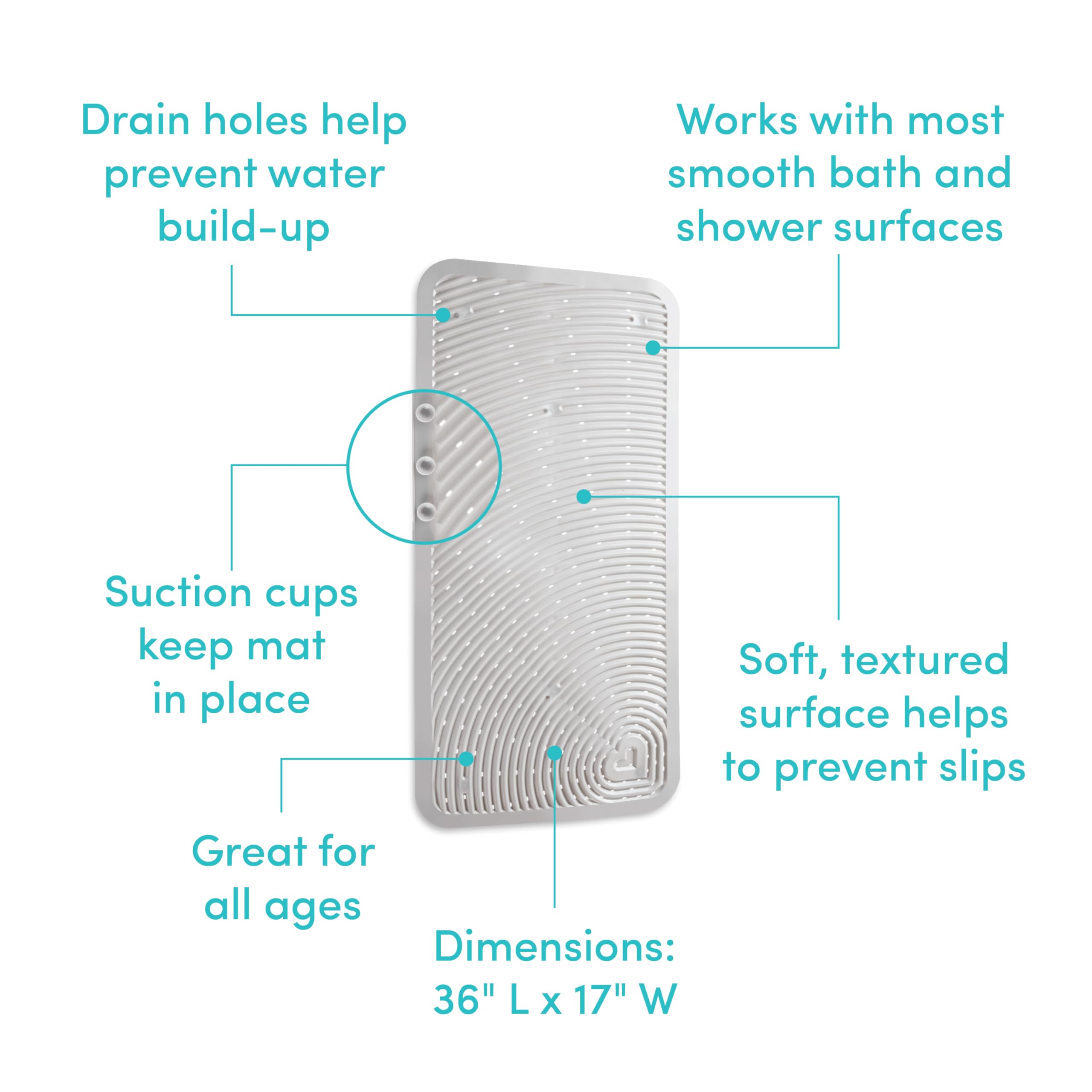 Munchkin? Soft Spot? Cushioned Bath Mat for Kids  Grey