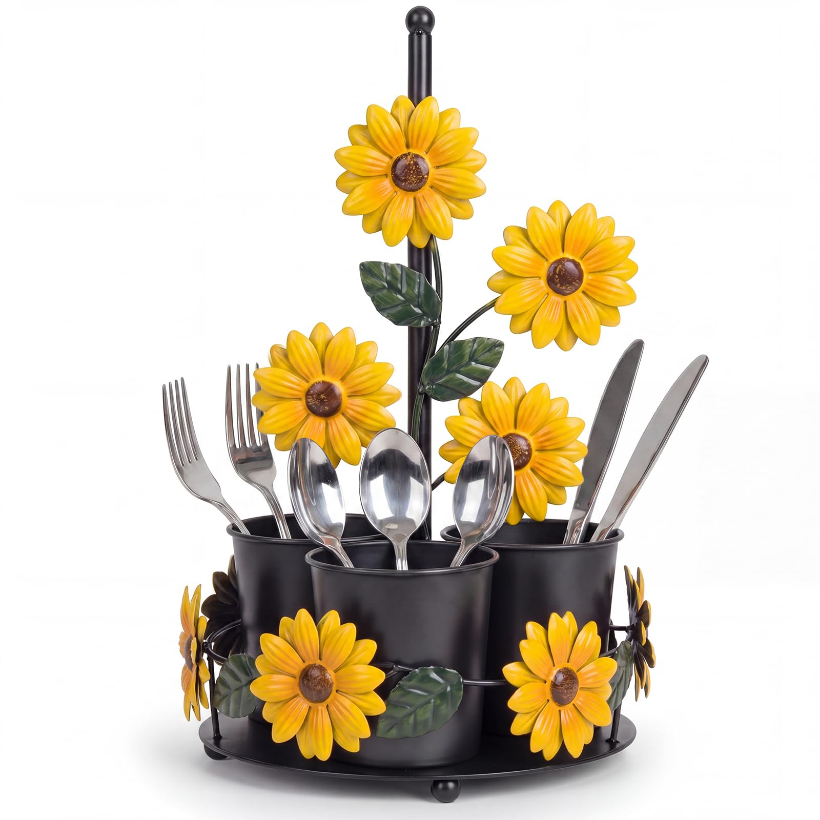 Singhoow Sunflower Utensil Holder Sunflower Kitchen Decor and Accessories Cute Kitchen Decor Set Countertop Country Stuff Home V