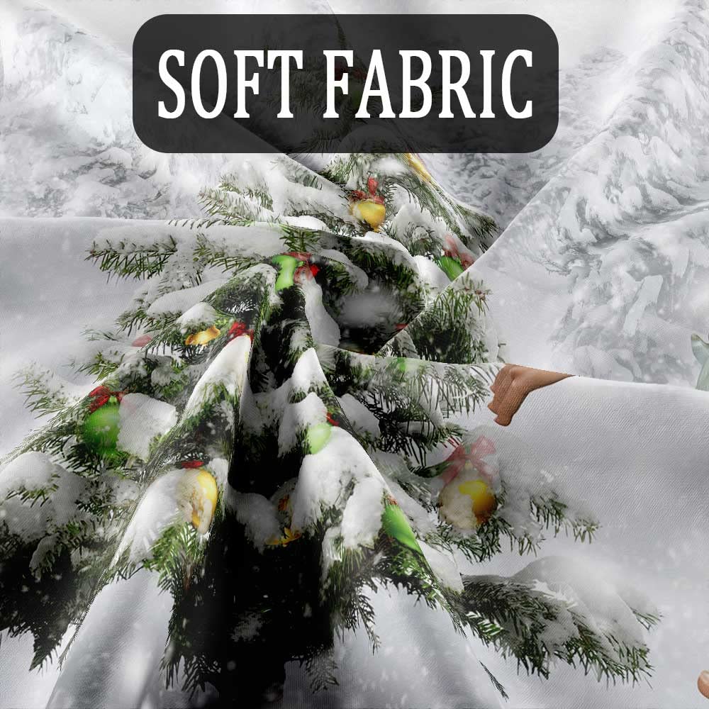 Merchr Funny Christmas Santa Claus Shower Curtain, Christmas Tree Winter Forest Snowflake Bathroom Curtains, Durable Waterproof