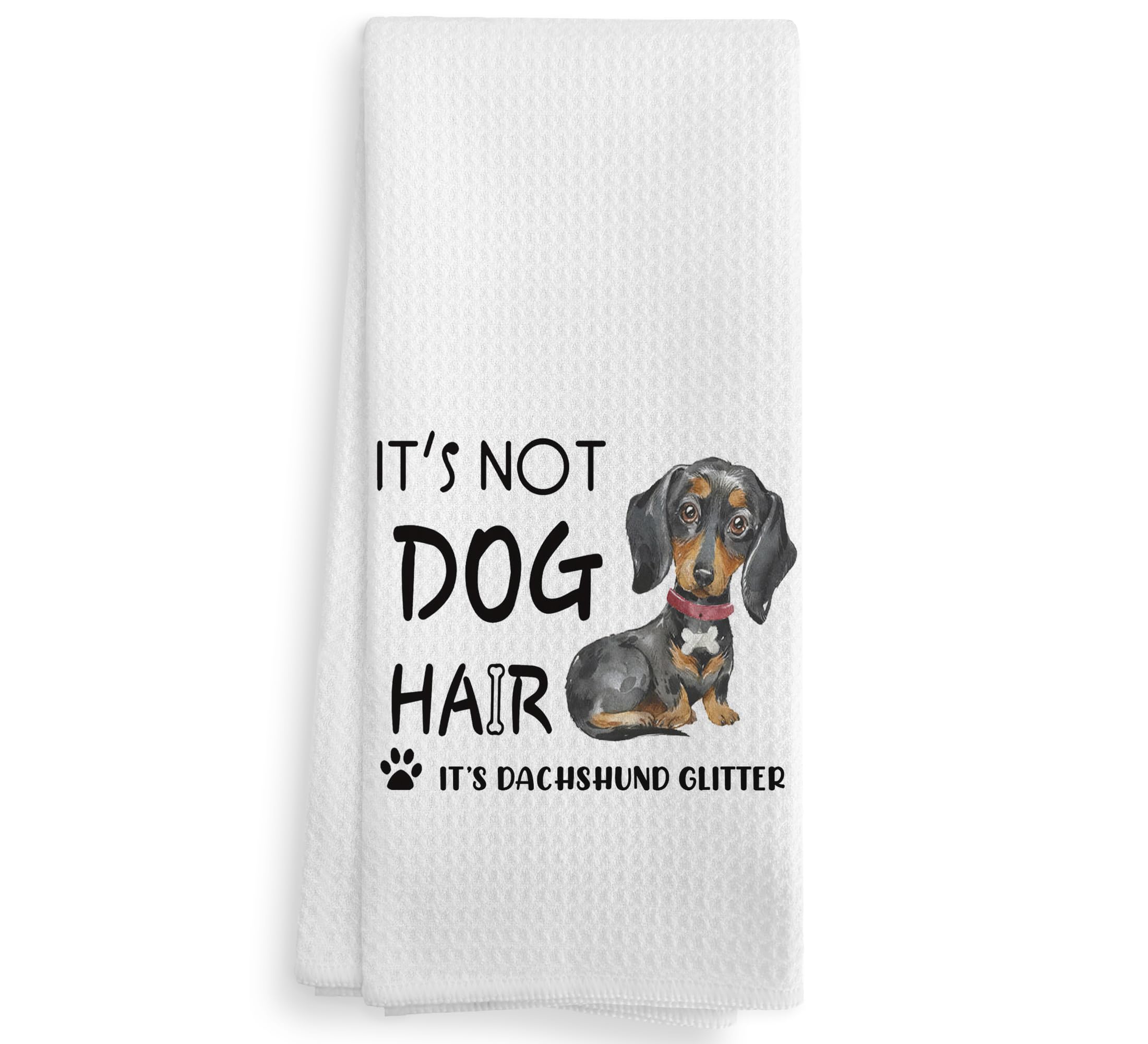 NOQL Dachshund Kitchen Towels and Dishcloths, Wiener Dog Gifts for Women, 1624 Inches(Dachshund-4)