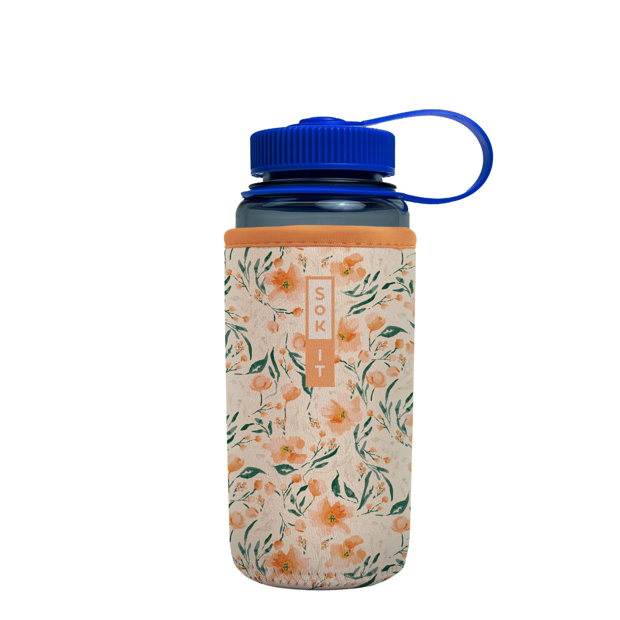Sok It BotlSok Water Bottle Sleeve Insulated Neoprene Cover (Blush Blossoms, Fits 16oz CamelBak or Nalgene)