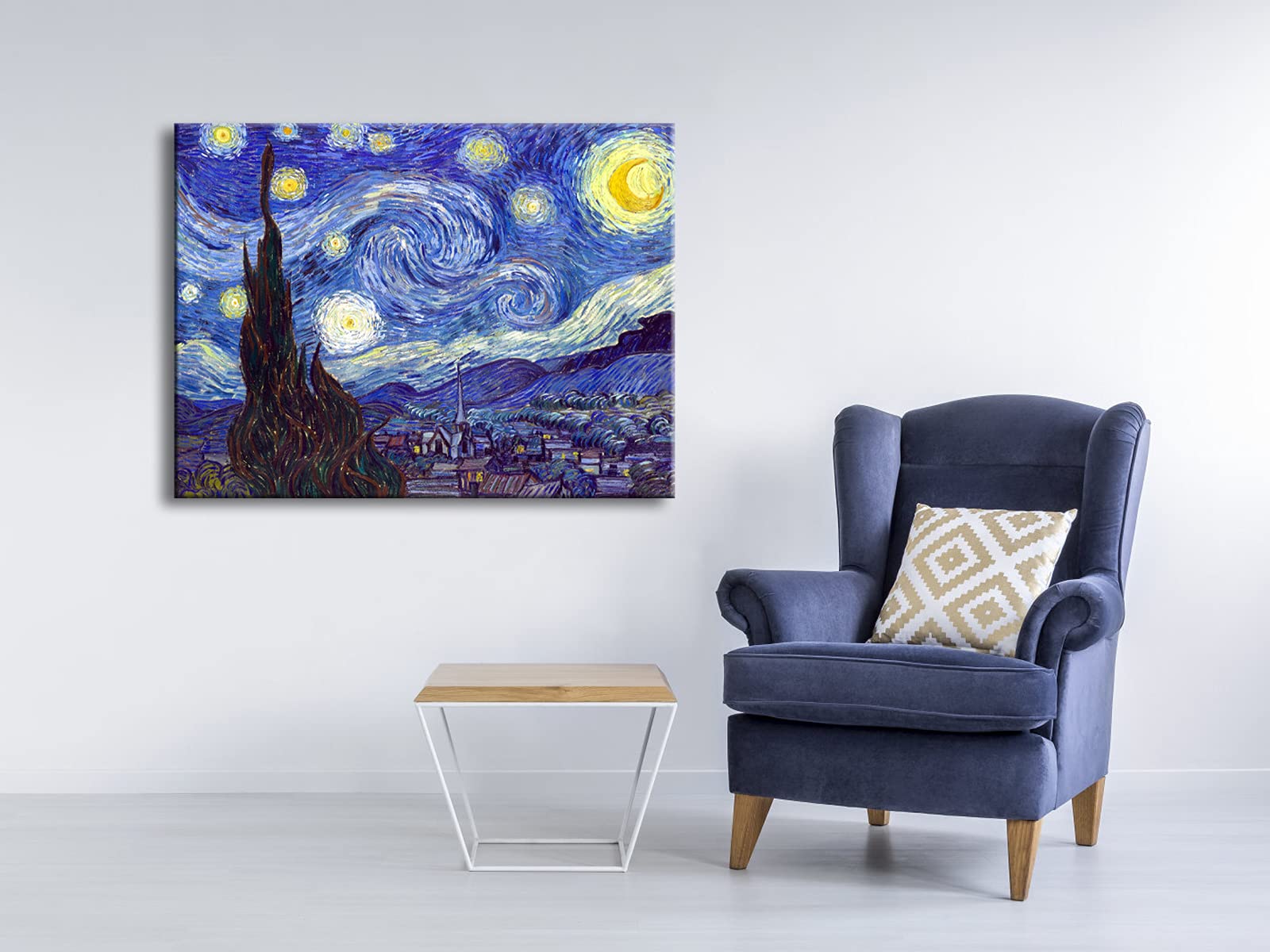 Wieco Art Classic Abstract Giclee Canvas Prints Wall Art For Living Room Home Office Decor Large Starry Night By Van Gogh Famous