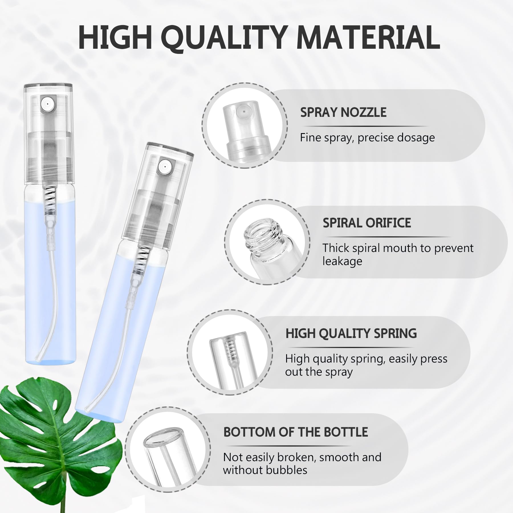 Csdtylh Mini Spray Bottle 105PCS 5ML Clear Glass Perfume Bottles Refillable Fine Mist Spray Bottles Empty Fragrance Sample Spray Containers Cosmetics Atomizer for Cleaning Travel Essential Oils