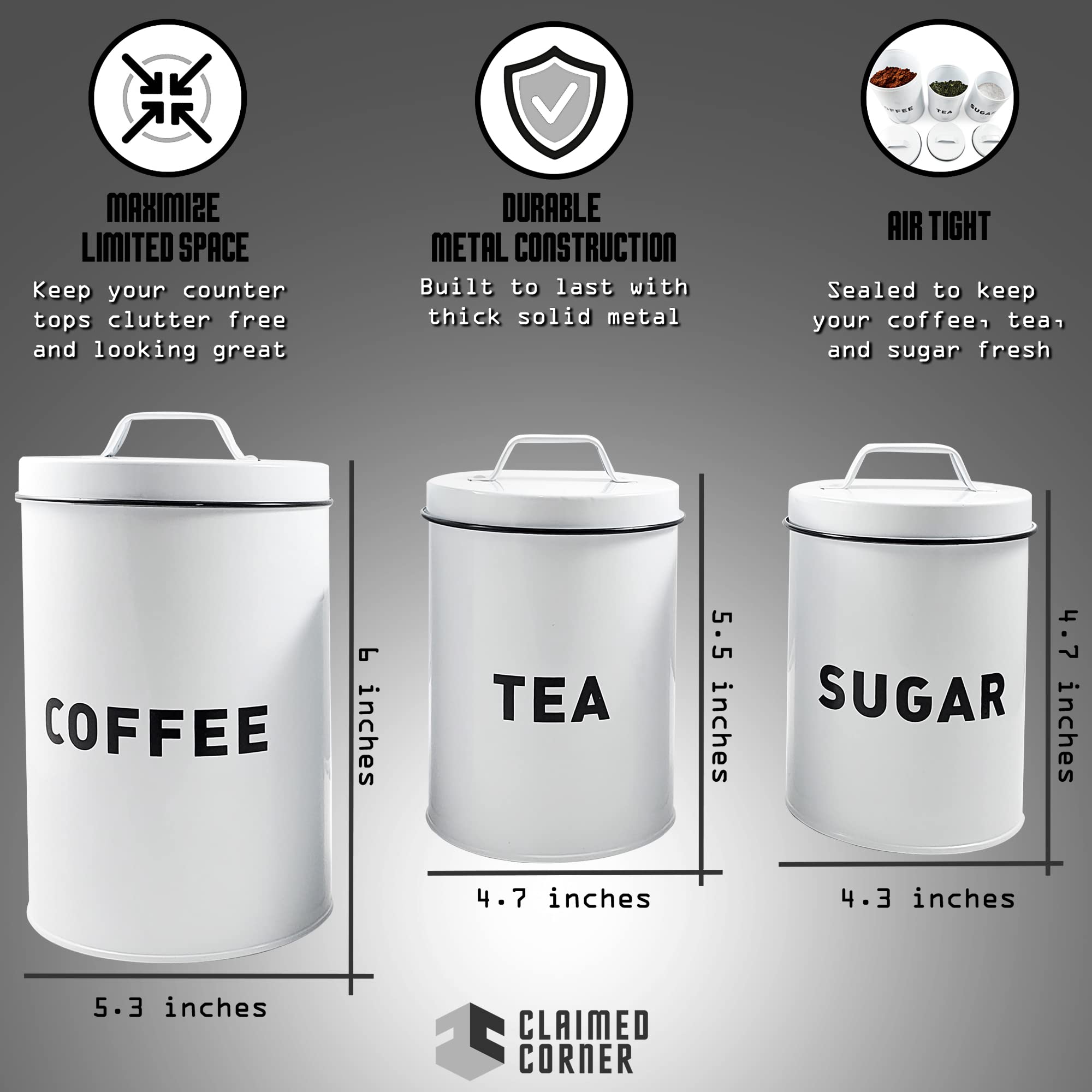 Metal Storage Canisters And Containers For Home And Kitchen Organization, Function, And Decor (Canister Set)