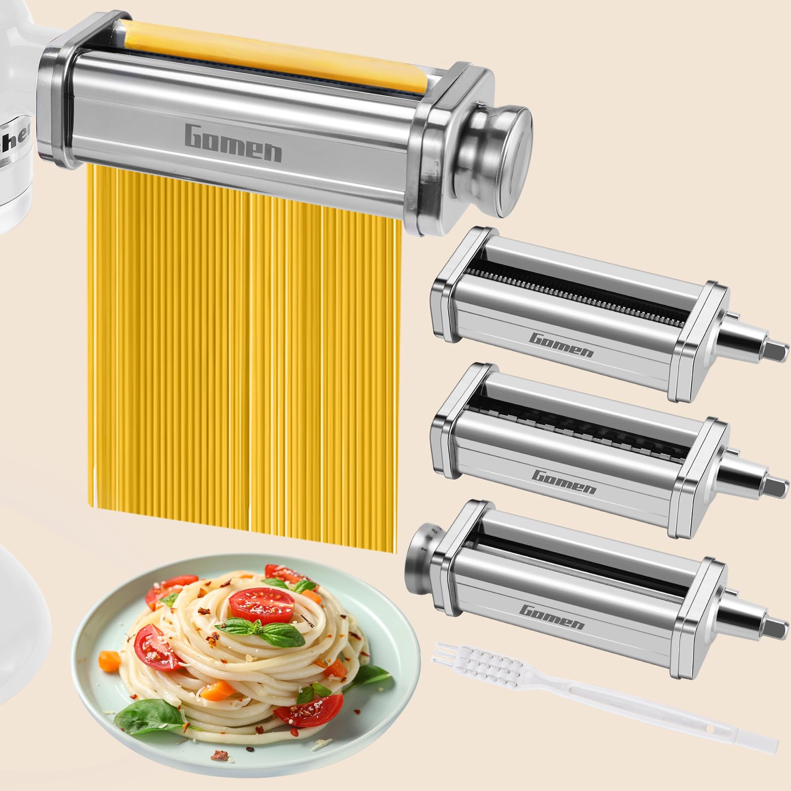 Pasta Attachment for Kitchenaid Stand Mixer,3 Pcs Pasta Maker Kitchen Aid Pasta Attachment for Kitchenaid Stand Mixer Included P