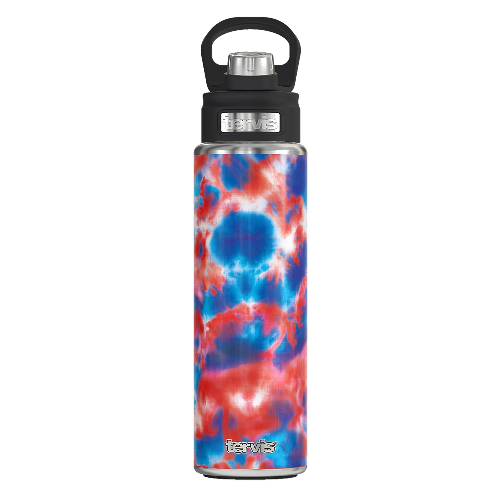 Tervis Americana Tie Dye Triple Walled Insulated Tumbler Travel Cup Keeps Drinks Cold, 24Oz Wide Mouth Bottle, Stainless Steel
