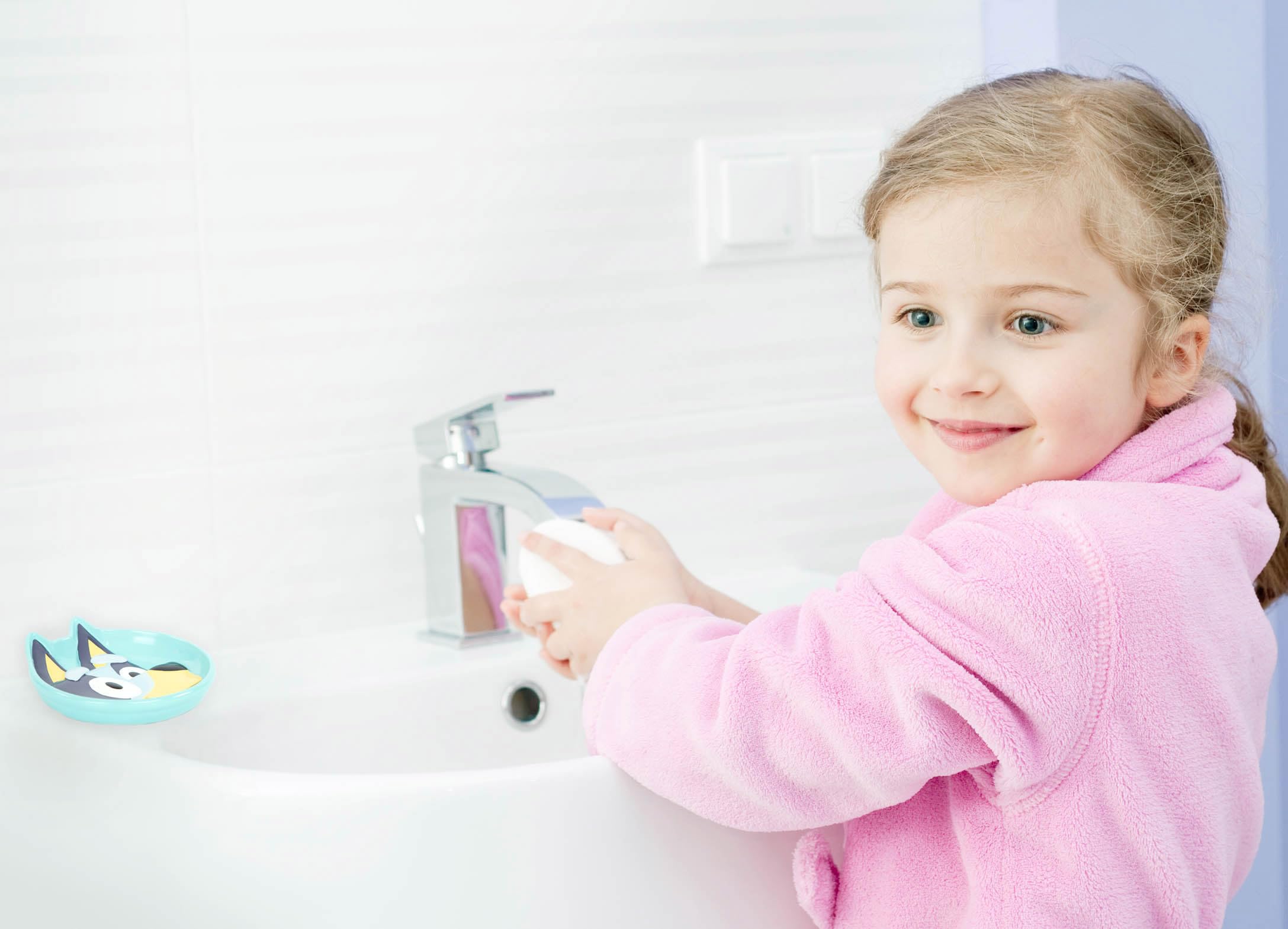 Bluey Soap Dish - Blue Resin Sponge Holder/Bar Soap Holder - Kids Bathroom Tray