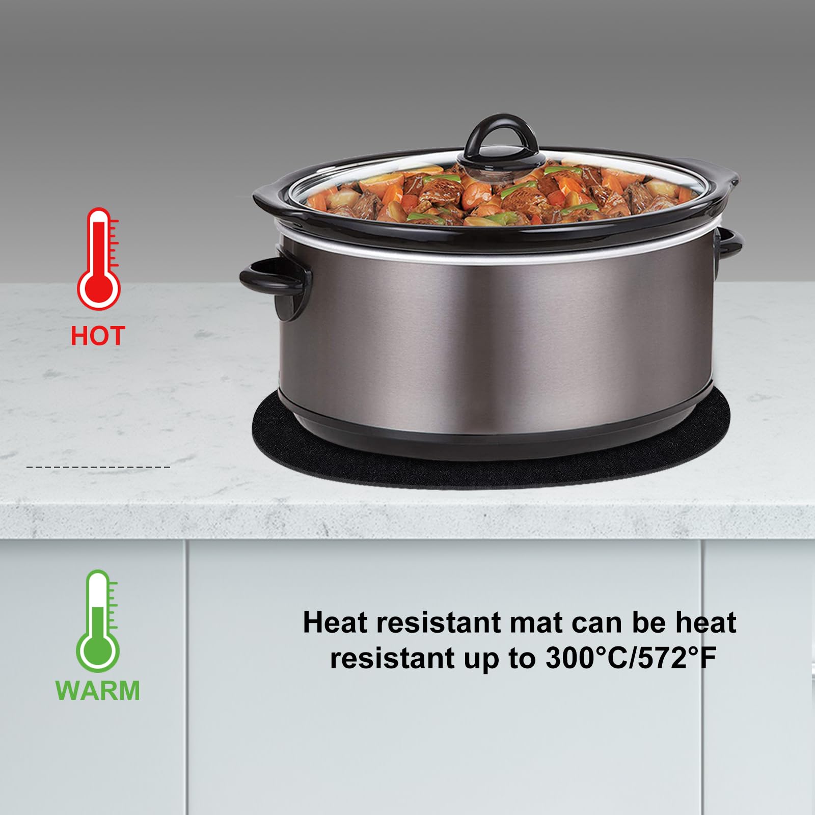 SIUDANGKA Heat Resistant Mat for Slow Cooker, 5-9qt, Coffee, 2 Pack Countertop Protector