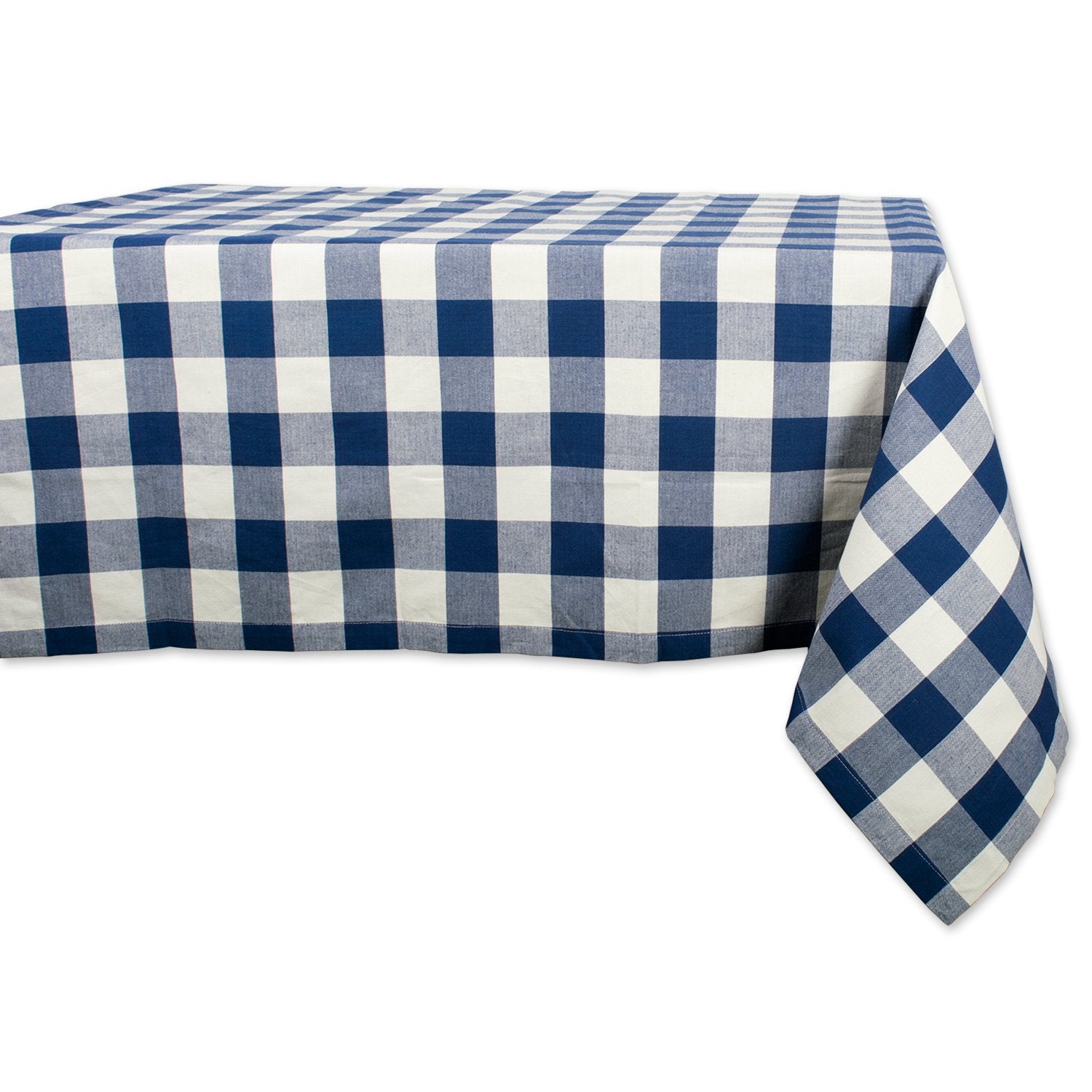Dii Buffalo Check Collection, Classic Farmhouse Tablecloth, Tablecloth, 60X120, Navy & Cream