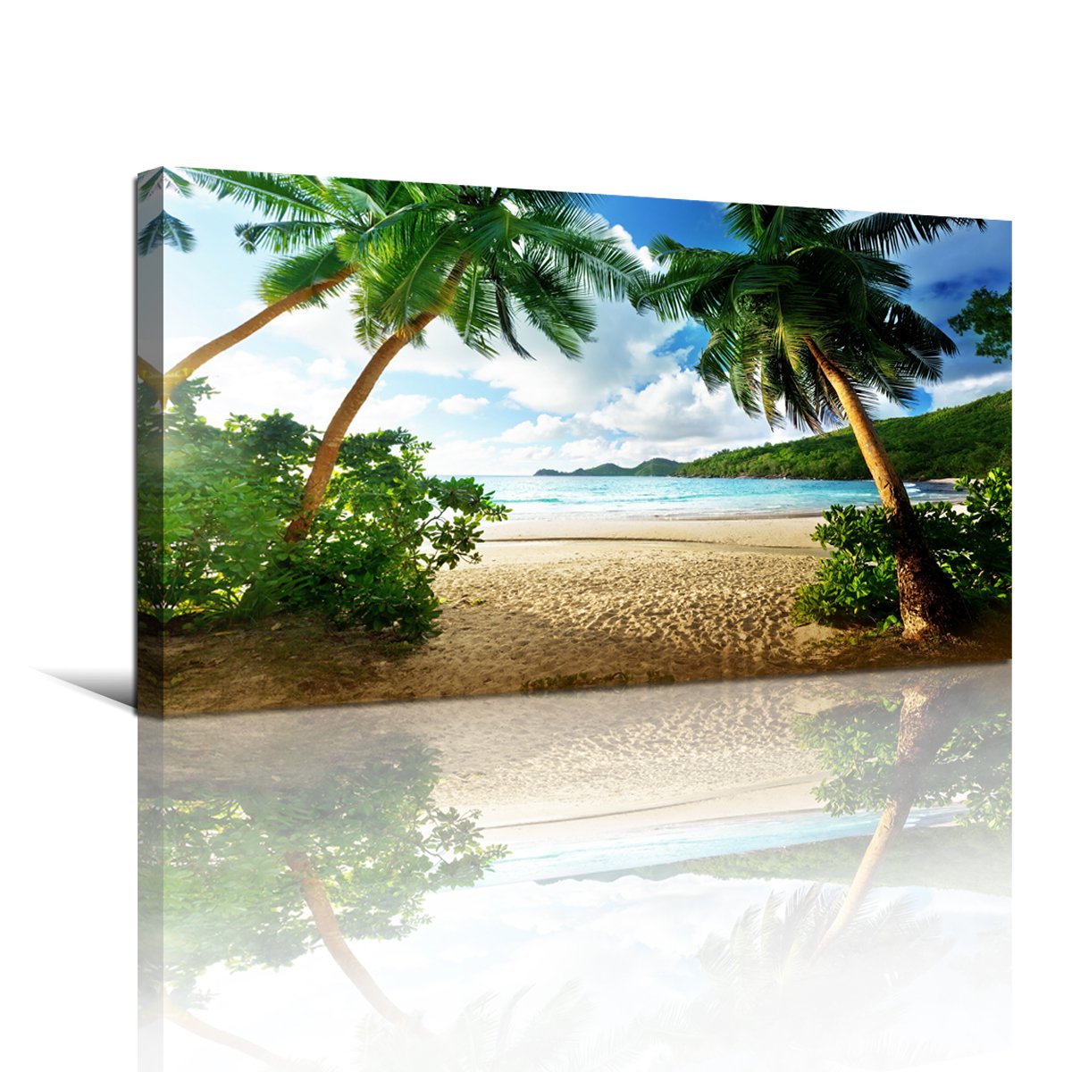 Wall Art Sea Beach Coconut Tree Landscape Picture Print Canvas Wall Art Modern Giclee Artwork Home Decor Stretched And Framed Re