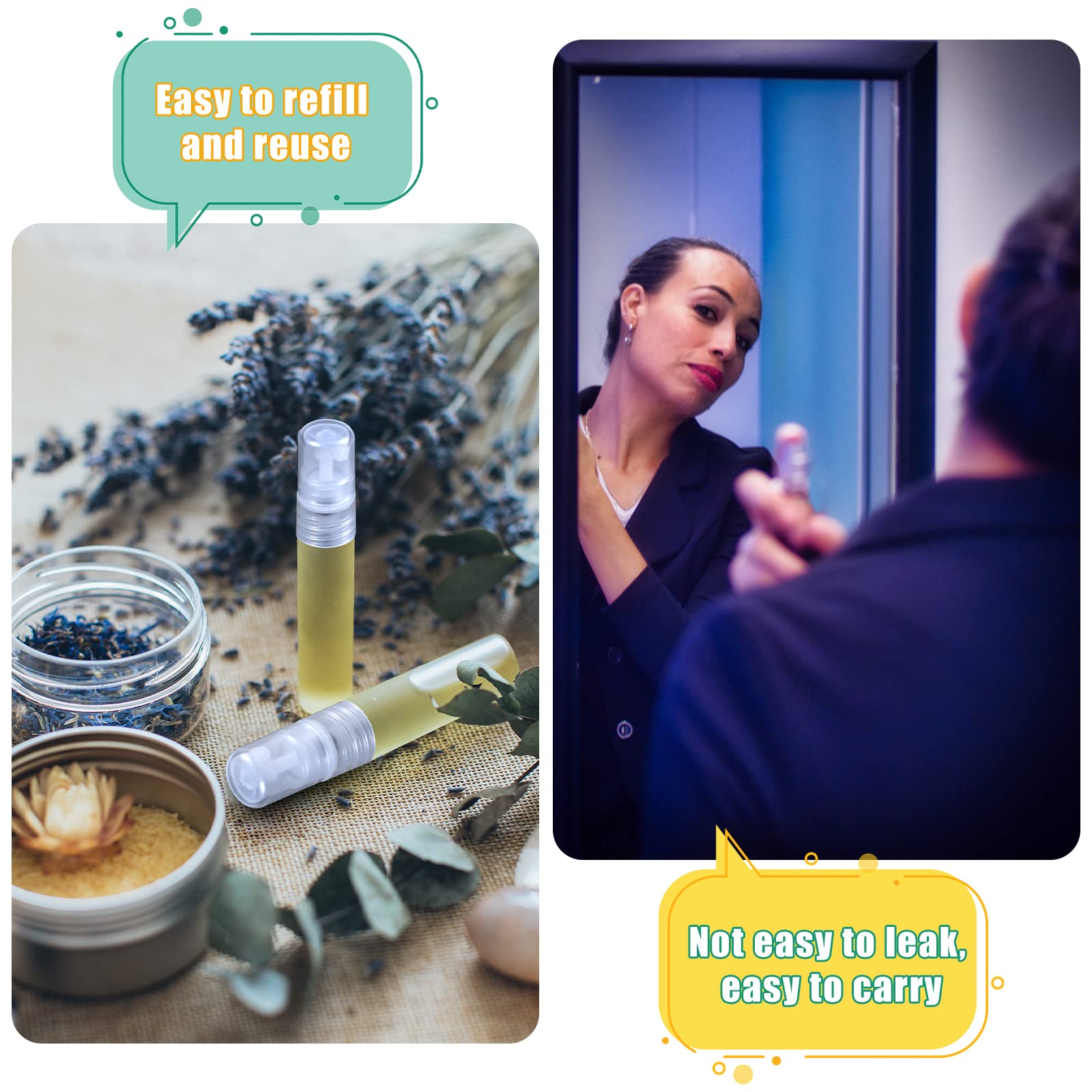 Kinbom 5Pcs 8Ml Perfume Atomizers Refillable, Matte Plastic Small Spray Bottles For Travel Fine Mist Empty Spritzer Bottles For