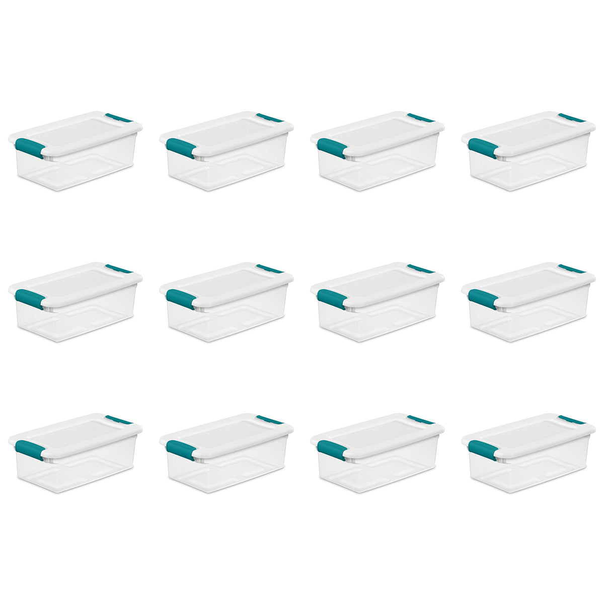 Sterilite 6 Qt Latching Storage Box, Stackable Bin With Latch Lid, Plastic Container To Organize Shoes On Closet Shelf, Clear Wi