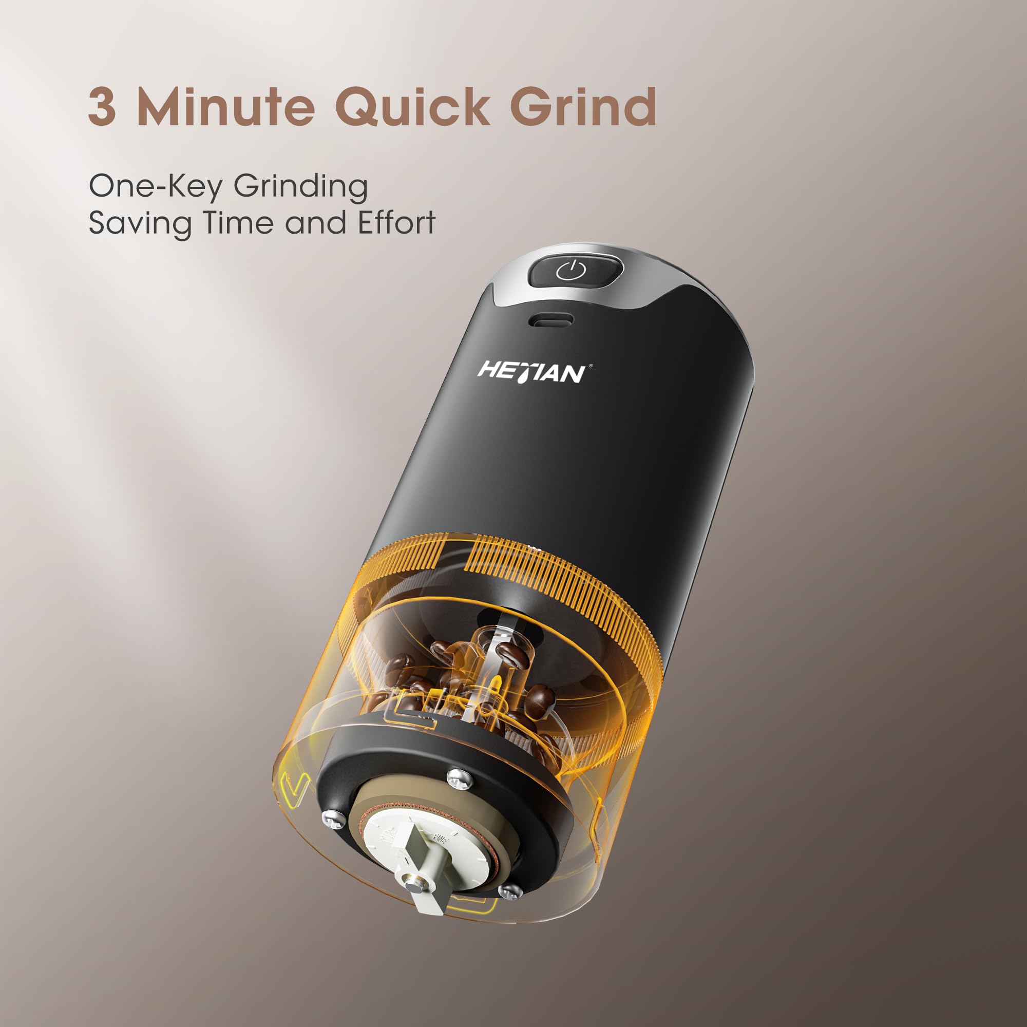 Portable Electric Burr Coffee Grinder, Portable Coffee Bean Grinder Automatic For Camping/Drip/Espresso/Pour Over French Press
