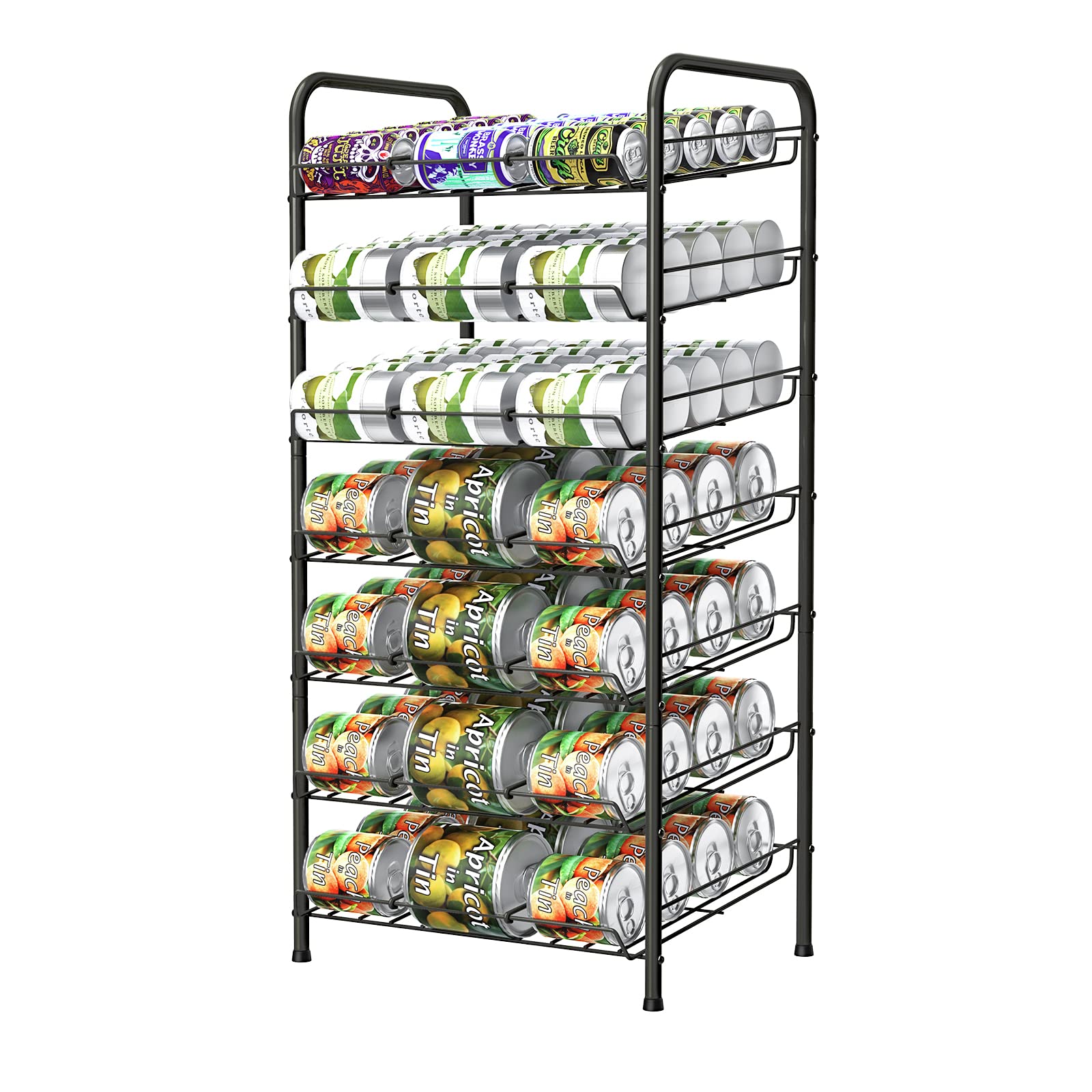 Vrisa Can Organizer for Pantry 7tier Can Rack Organizer Metal Can Storage Dispenser Rack Holds up to 84 Cans for Canned Food Ki