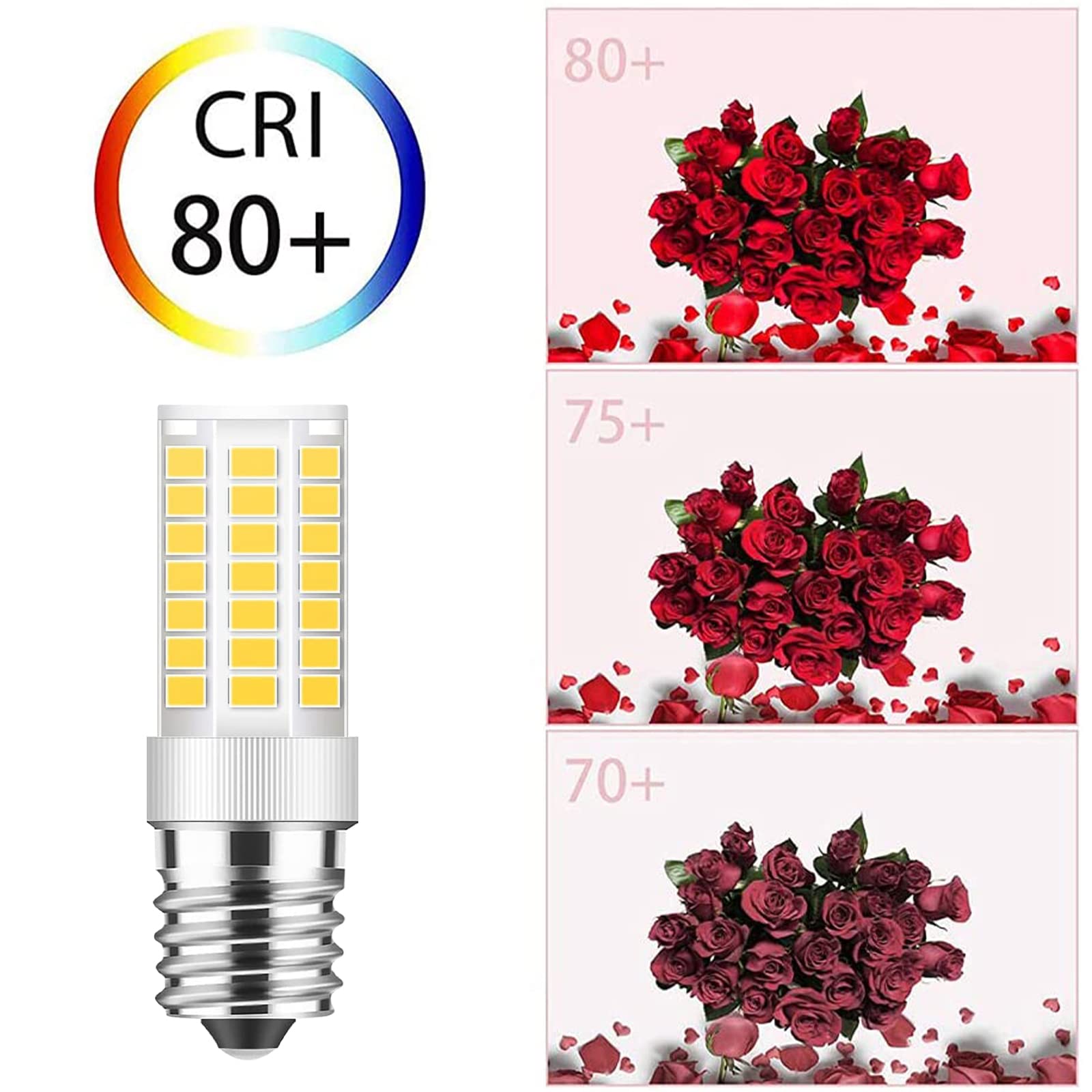 Taiyaloo E17 Led Bulb Dimmable, 5W Microwave Oven Bulb, Natural White 4000K, 40W Halogen Bulb Replacement For Microwave, Over St