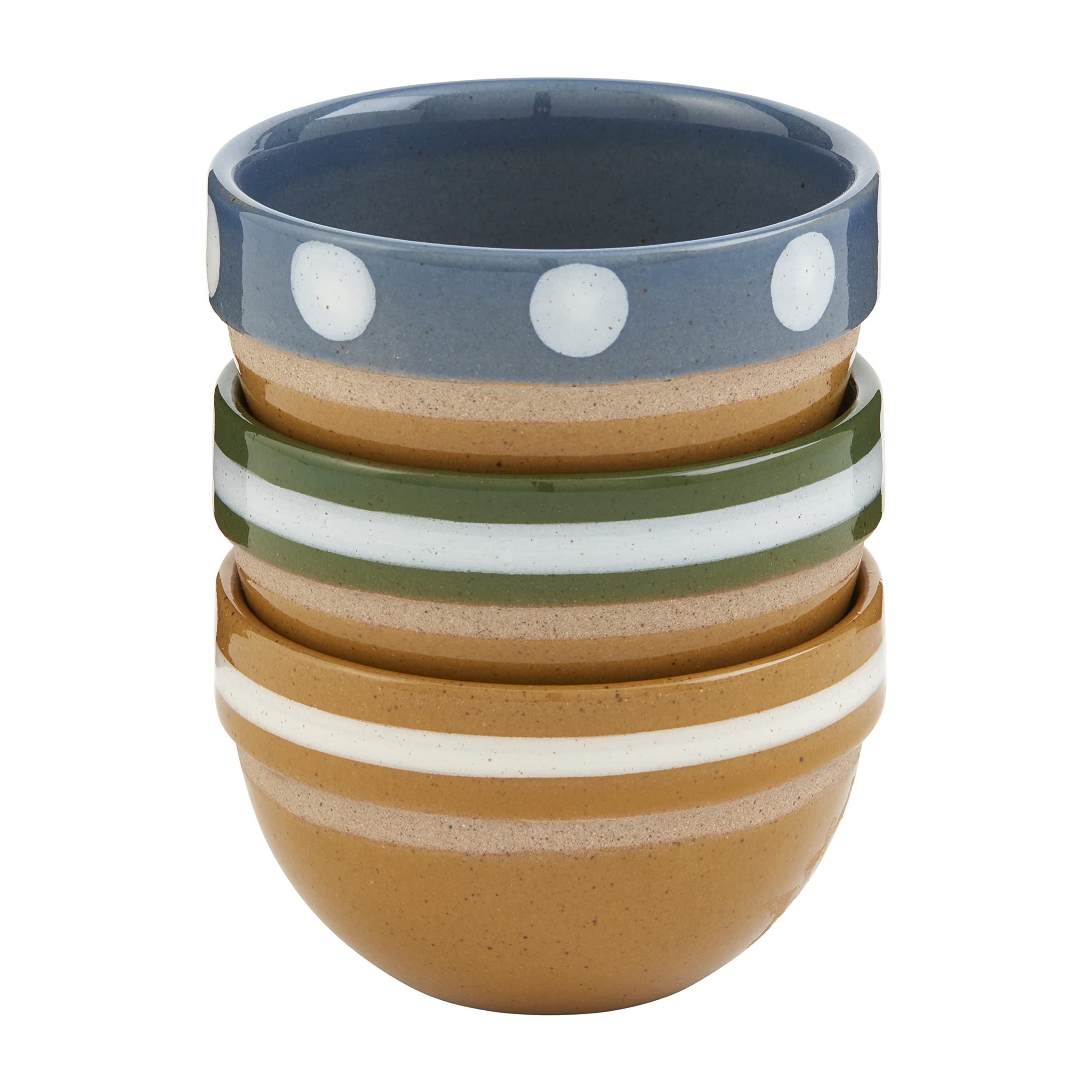 Mud Pie Blue Dotted Ramekin Set; 2 X 3 Dia