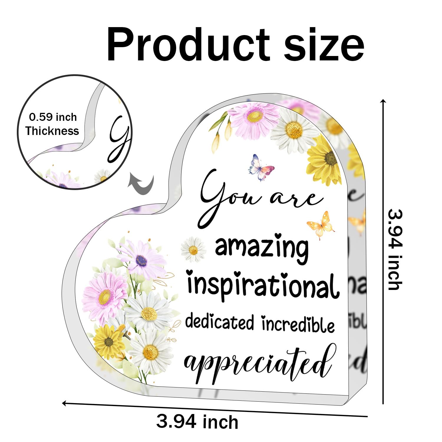 Positive Decor Motivational Gifts, You're Amazing Sign Inspirational Encouragement Gifts for Friend Coworker, Positive Cheerful