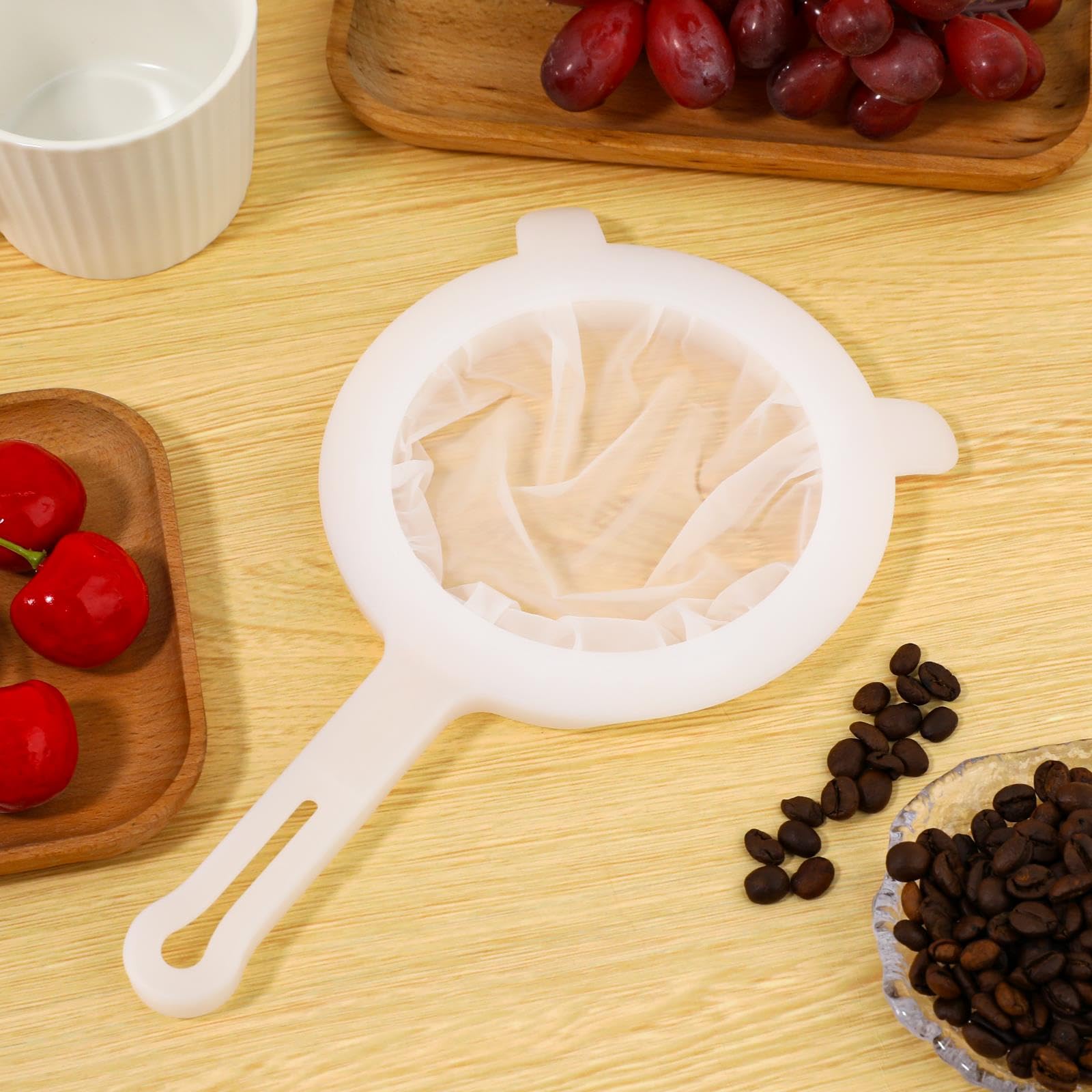 2 Pack Ultra Fine Mesh Juice Strainer Plastic Nylon Food Strainer Yogurt Mesh Strainer With Handle For Kitchen Juicing 120/200 M
