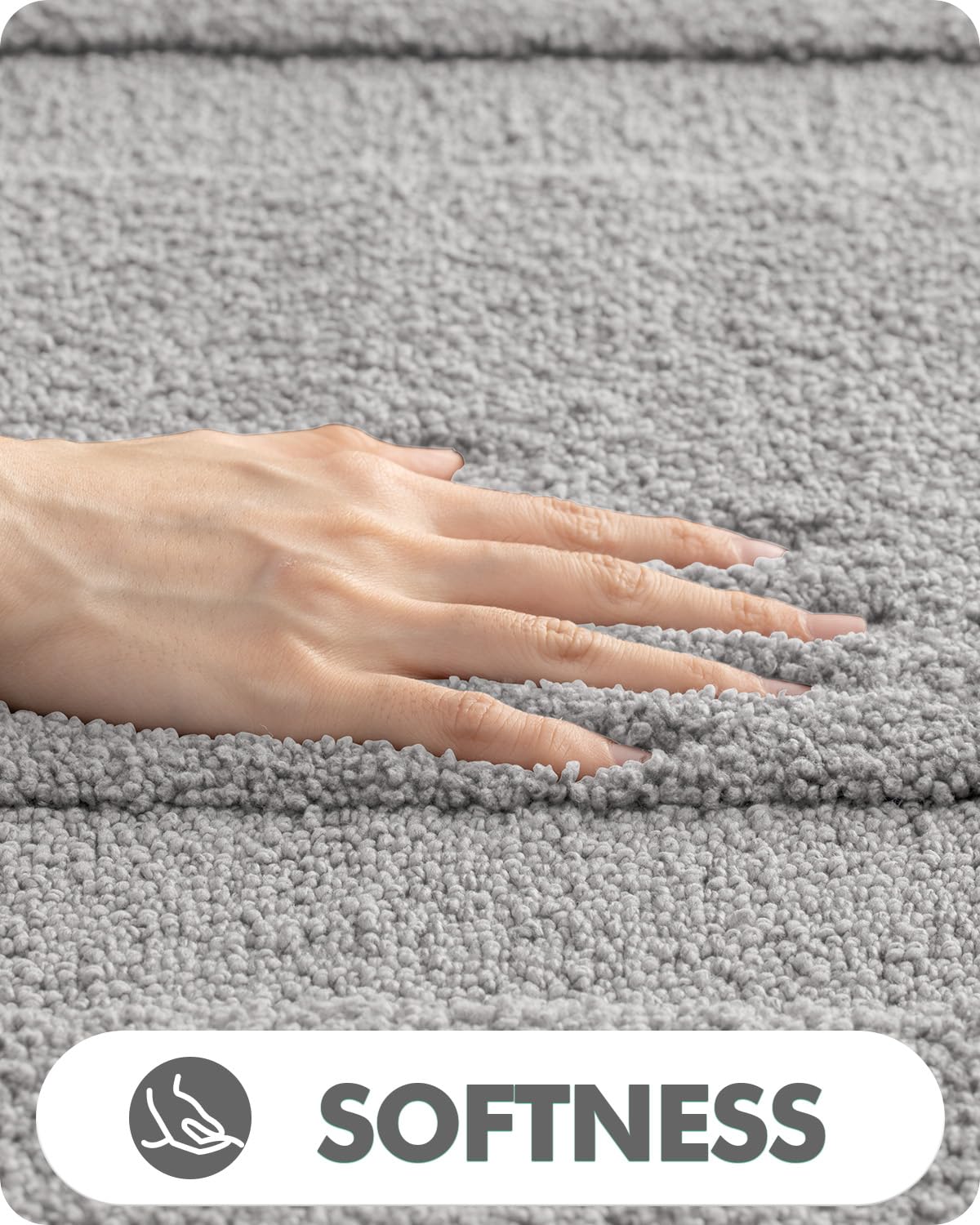 Lumi Bathroom Rugs, 24''X43'' Ultra Soft Bath Mats For Bathroom, Absorbent Bath Mat, Microfiber Washable Bath Rug, Non Slip Rubb