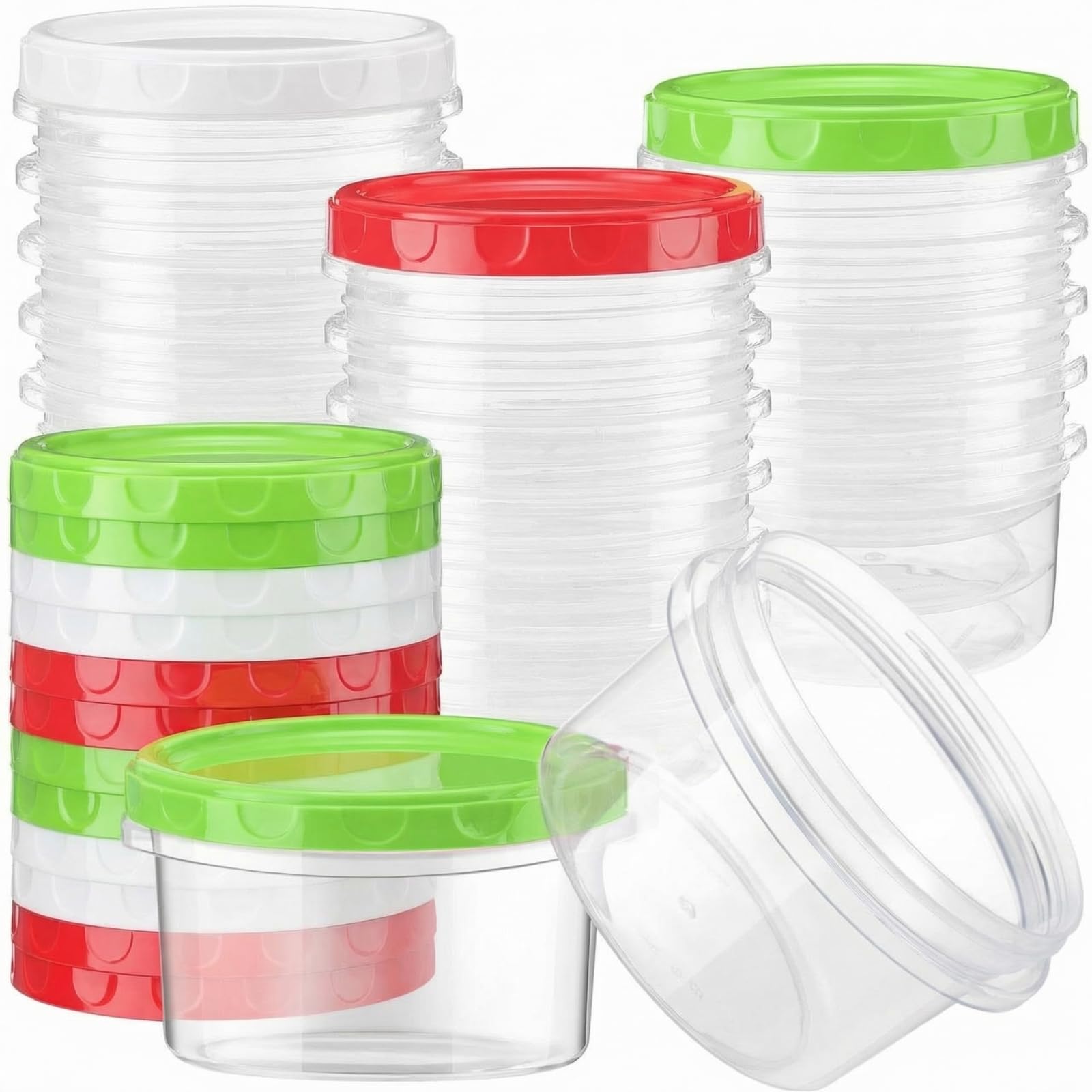Sieral 36 Pack 8 oz Freezer Containers with Lid Reusable Deli Freezer Storage Containers Stackable Plastic Ultra Thick Twist Top