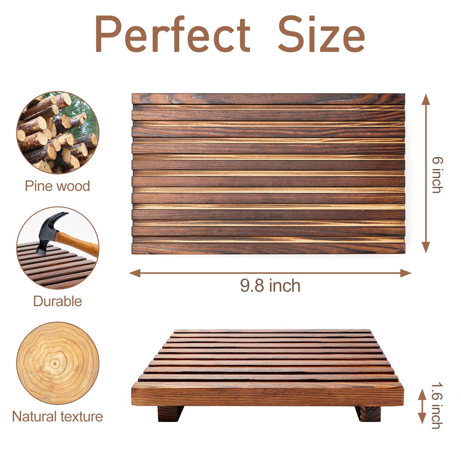Farmhouse Bathroom Counter Organizer Wooden Display Pedesta Stand Small Kitchen Countertop Trays Decorative Wood Riser Dish Soap