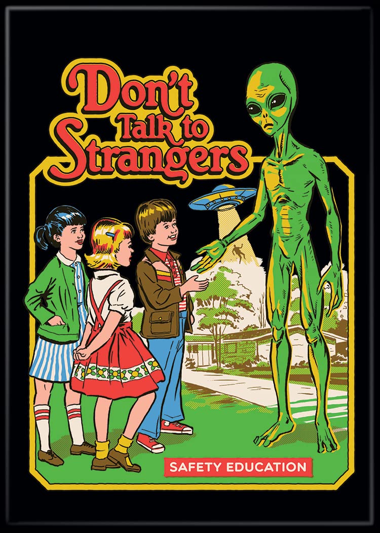Ata-Boy Steven Rhodes Dont Talk To Strangers 2.5'' X 3.5'' Magnets For Refrigerators And Lockers