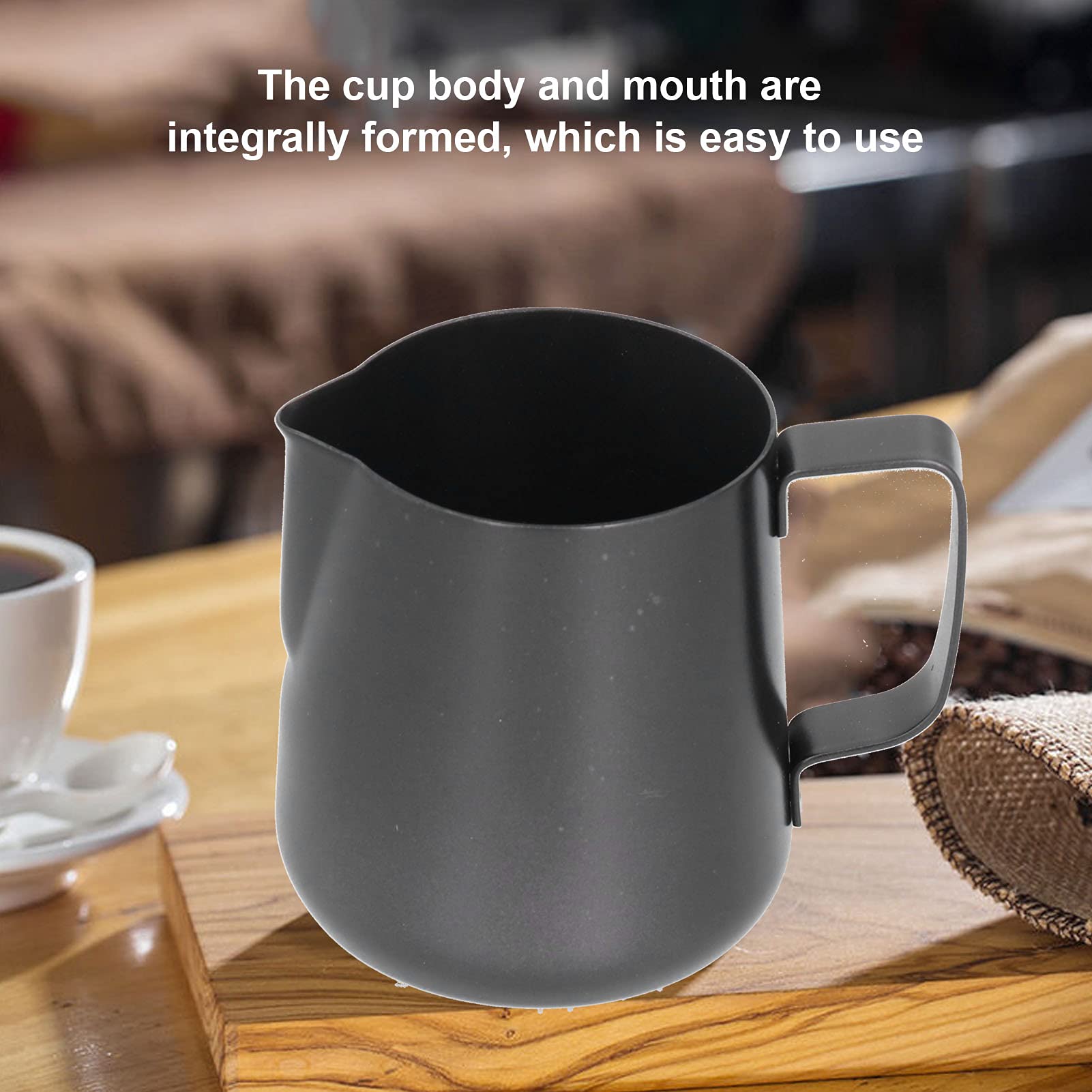 Milk Frothing Pitcher, Coffee Milk Frothing Pitcher Cup 10Oz Stainless Steel Milk Steaming Pitcher Coffee Latte Frother Cup Bari