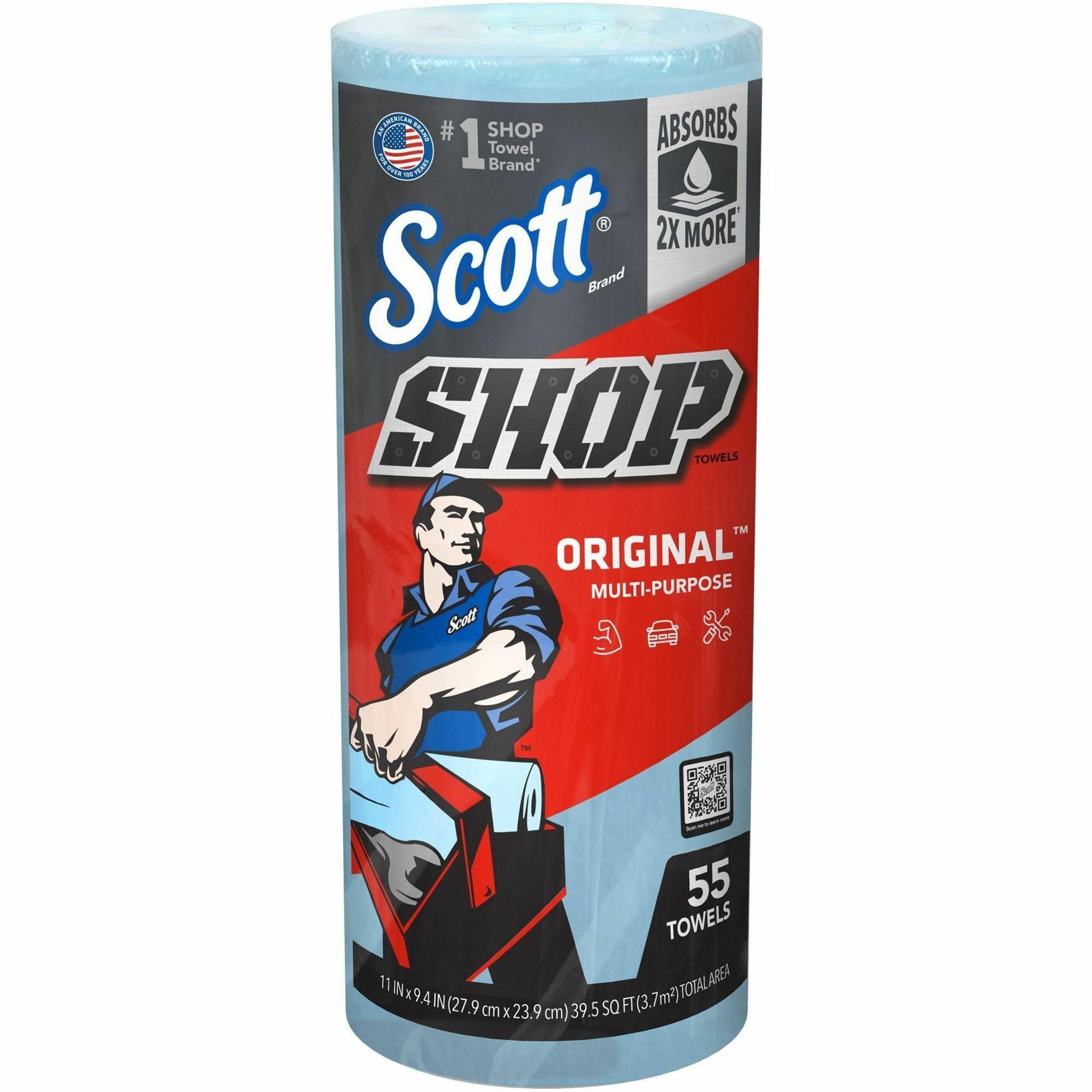 Scott Kimberly-Clark Professional Logistics Supply 75130Kc Scott Shop Towels Blue 11 Plug X 10,4 Plug (27,9Cm X 26,4Cm), 1 Roll,