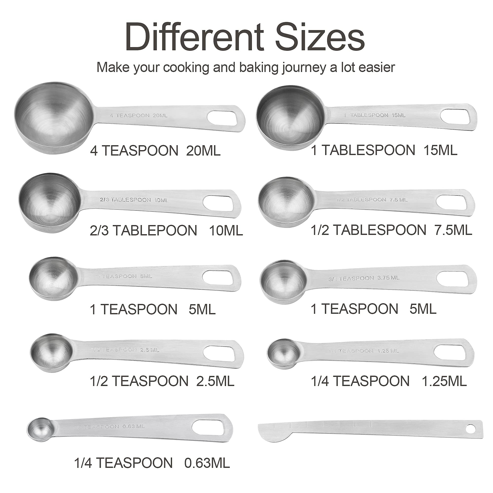 Measuring Cups And Spoons Set, Stainless Steel Measuring Cups Spoons Complete Set Of 19Pcs Professional Measurer Scoops Ingredie
