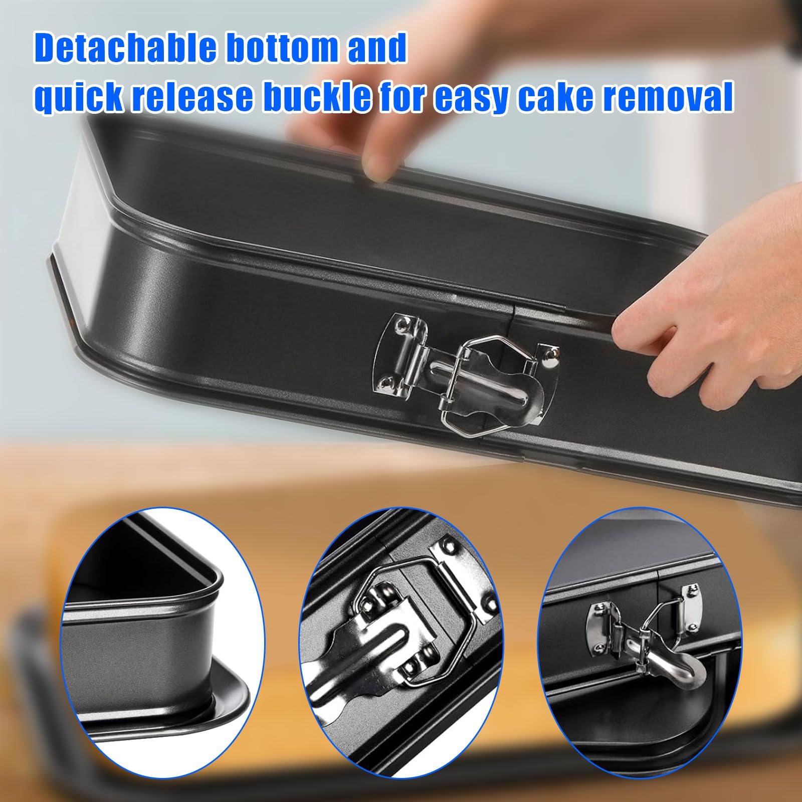 Meshka Large Springform Cake Pan, 14 X 11-Inch Rectangle Cheesecake Pan With 3Pcs Spatula Set,Leakproof Removable, Removable Bot