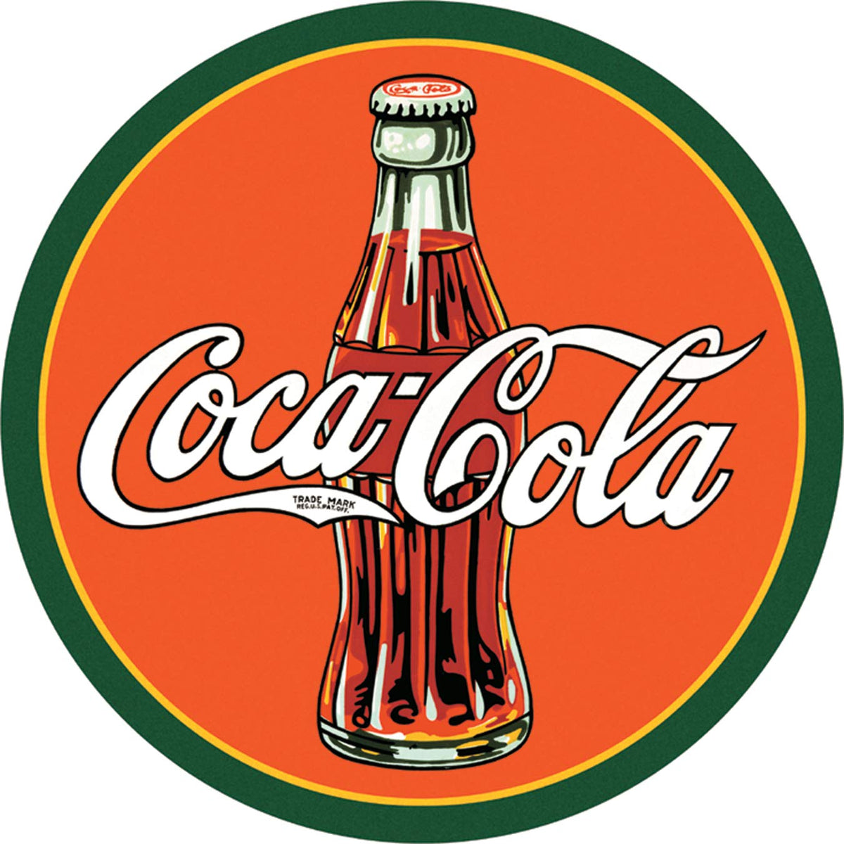 Signs 4 Fun Src53 Coke Bottle Round Sign, Orange
