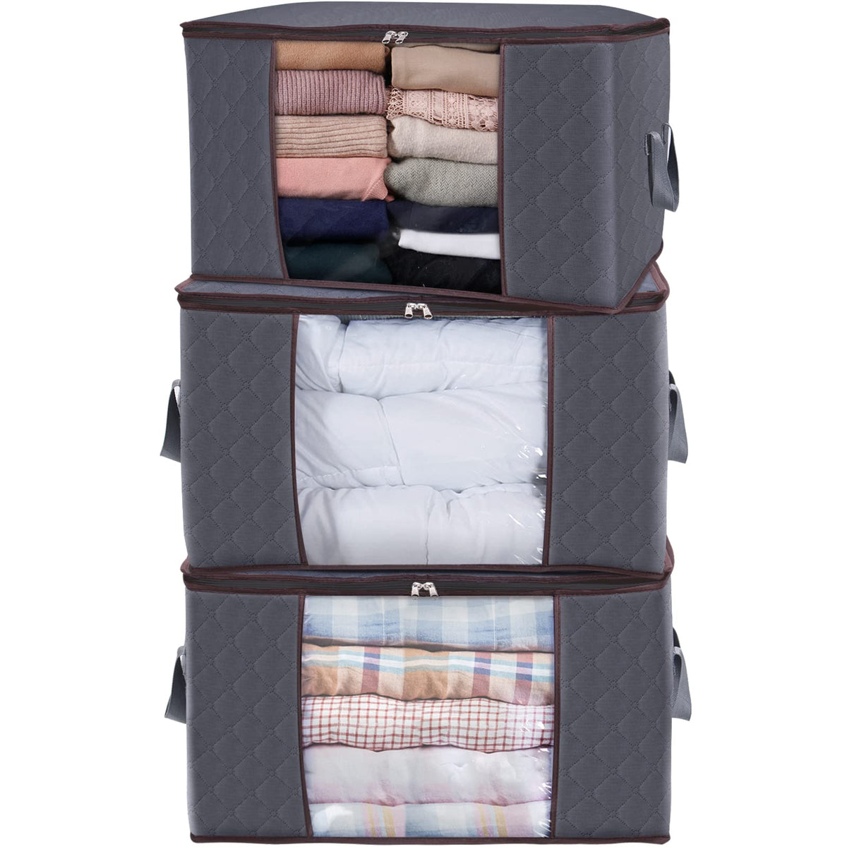 Lifewit Large Capacity Clothes Storage Bag Organizer with Reinforced Handle Thick Fabric for Comforters, Blankets, Bedding, Fold