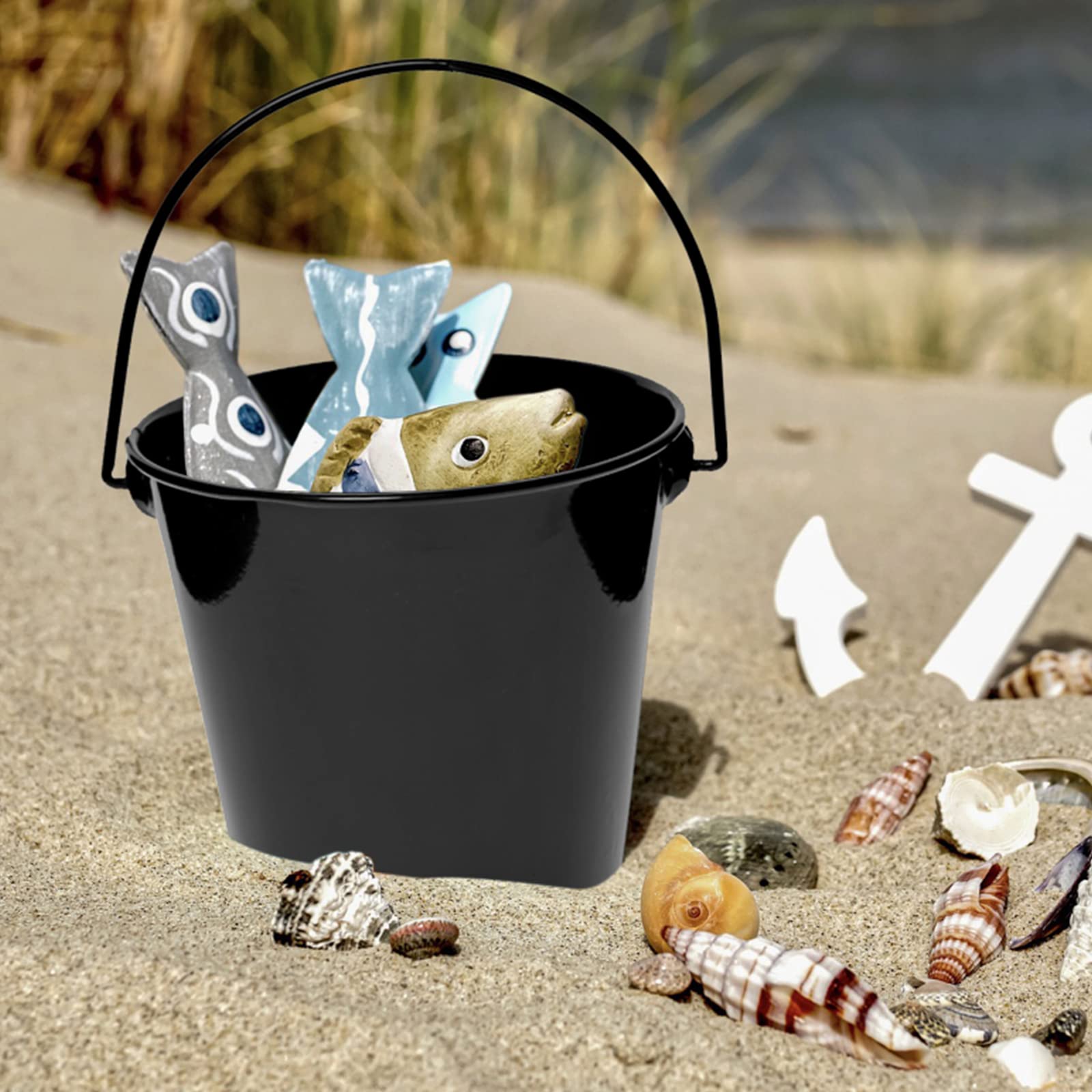 Takma Metal Buckets With Handle - 6 Pack 4.3 Inch Small Iron Pail, Easter Bucket,Pencil Holder And Flower Pots,Craft Supply Hold