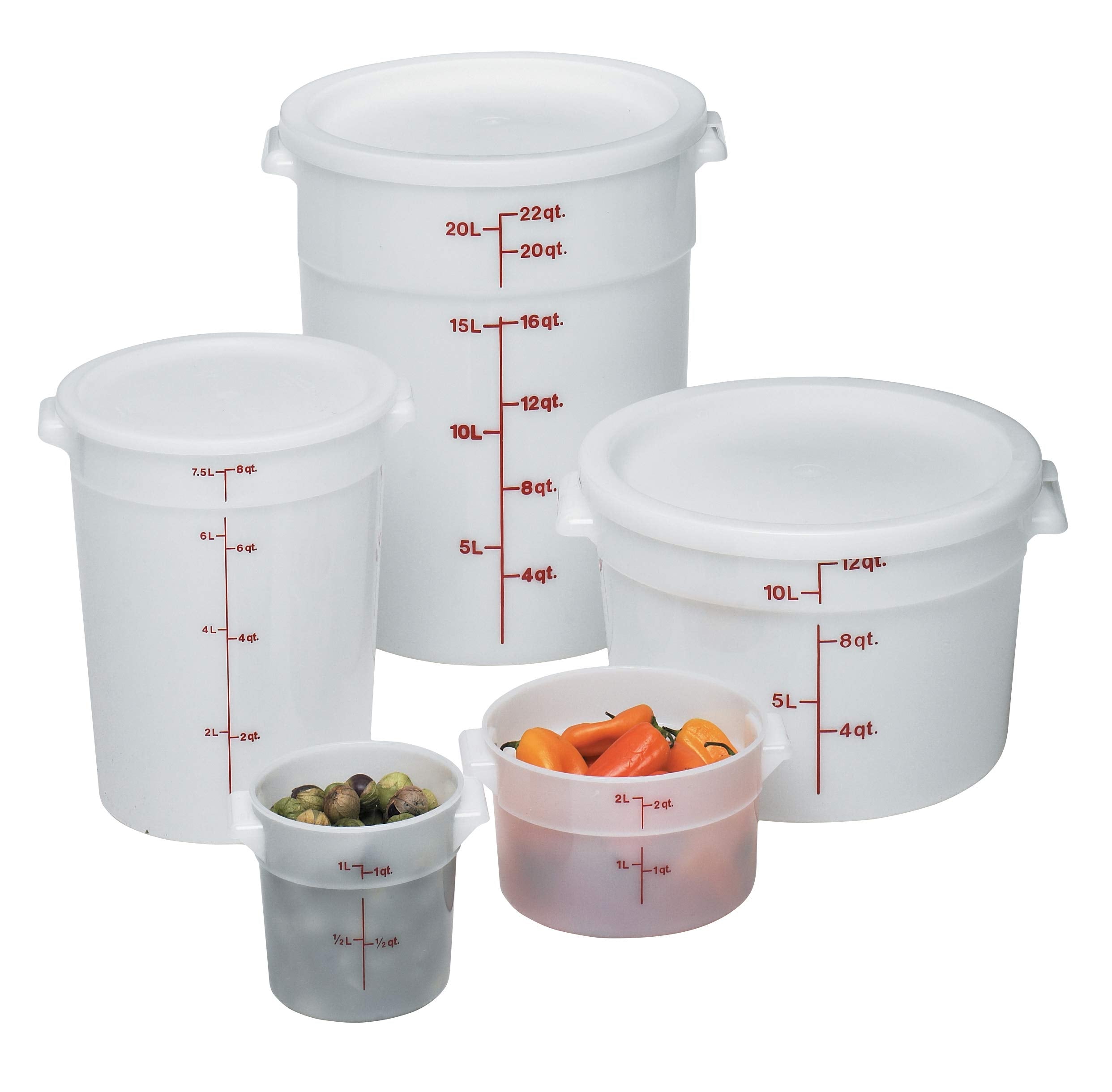 Cambro Rfsc6148 Round Storage Container Lid, 6 And 8 Quart, White (Pack Of 12)