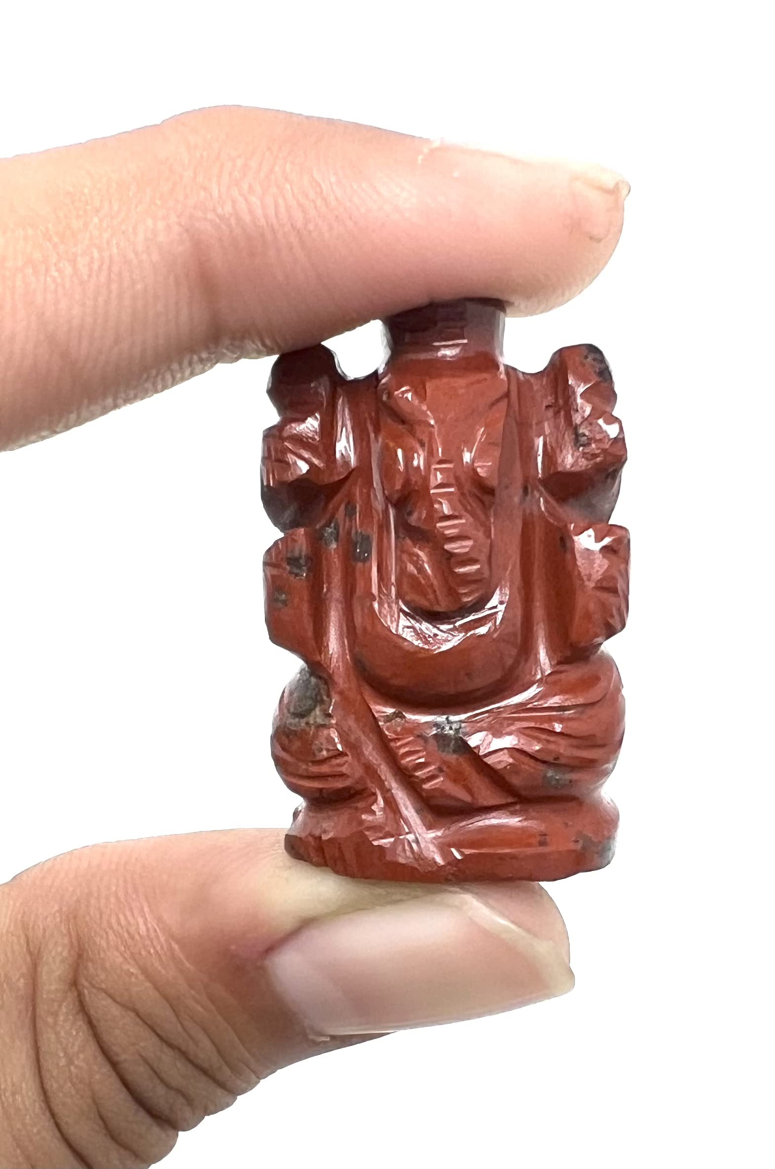Mahant Ji 100% Certified Pure Red Sunstone Ganesh/Laal Sun Sitara Ganesha Murti With Lab Certificate For Gift (Weight 12 Gm To 1