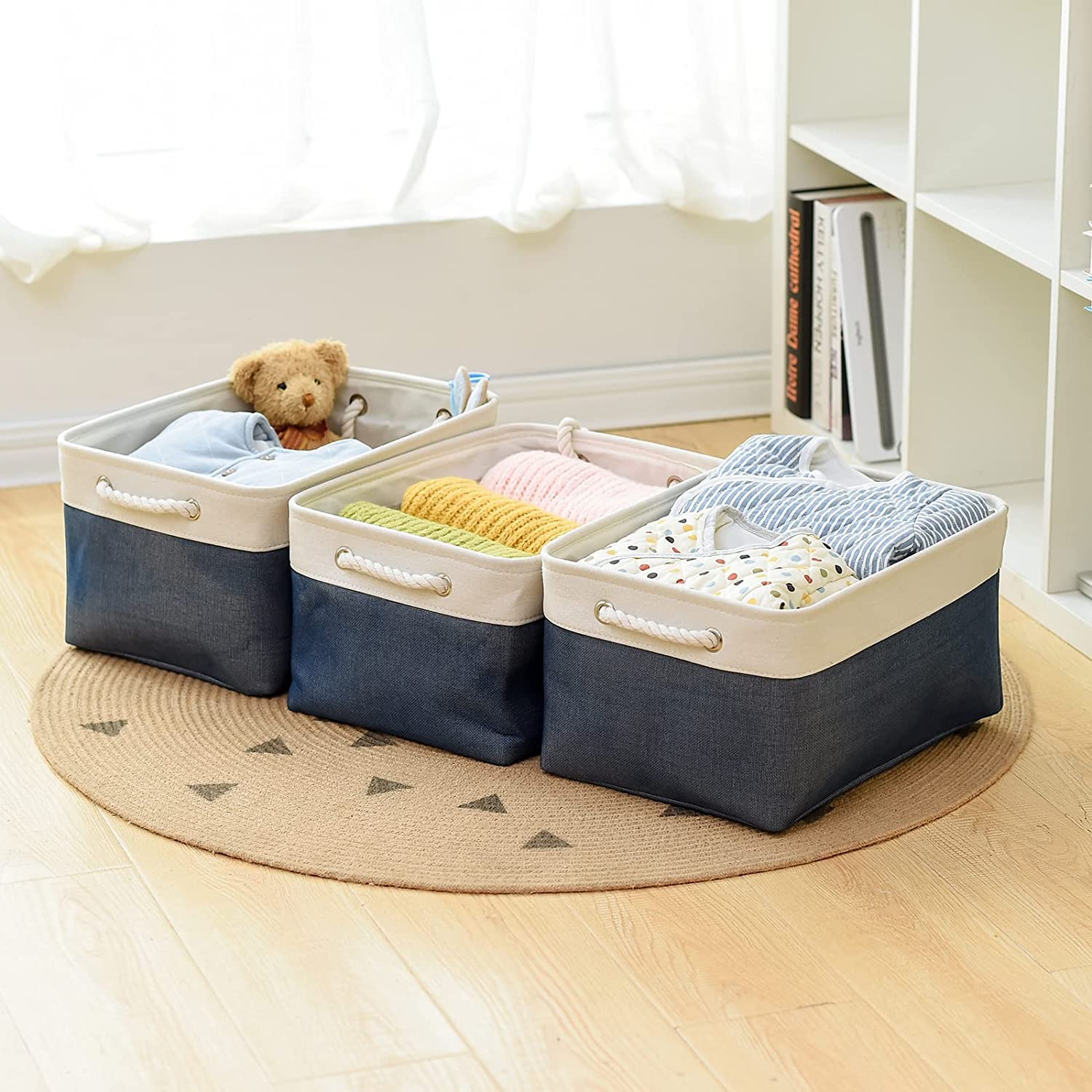 Thewarmhome Storage Bins For Shelves - 1 Pack 15.7X11.8X8.3 Inch Fabric Storage Cubes, Storage Basket For Organizing Gift Laundr
