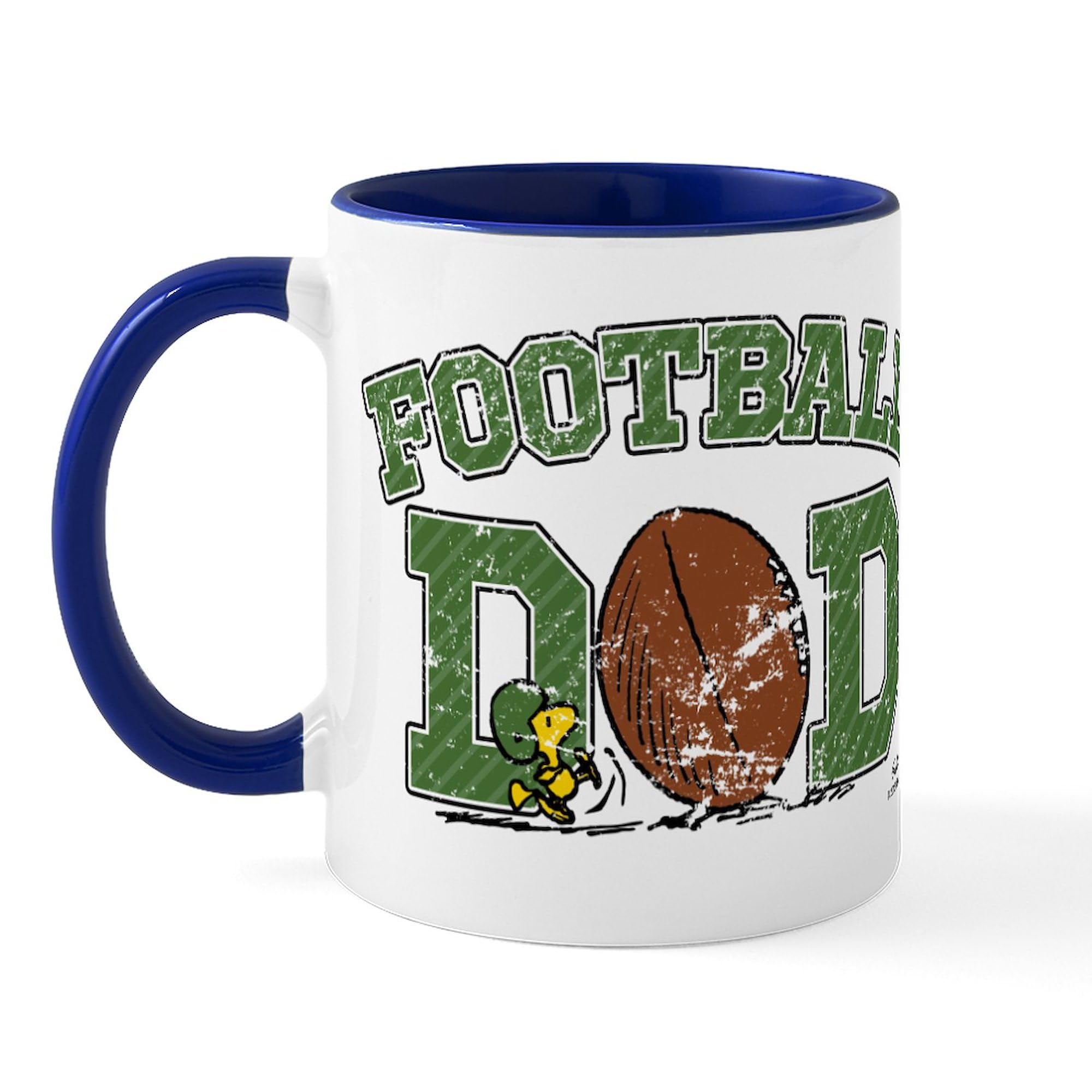 CafePress Snoopy Football Dad Mug 11 oz (325 ml) Ceramic Coffee Mug