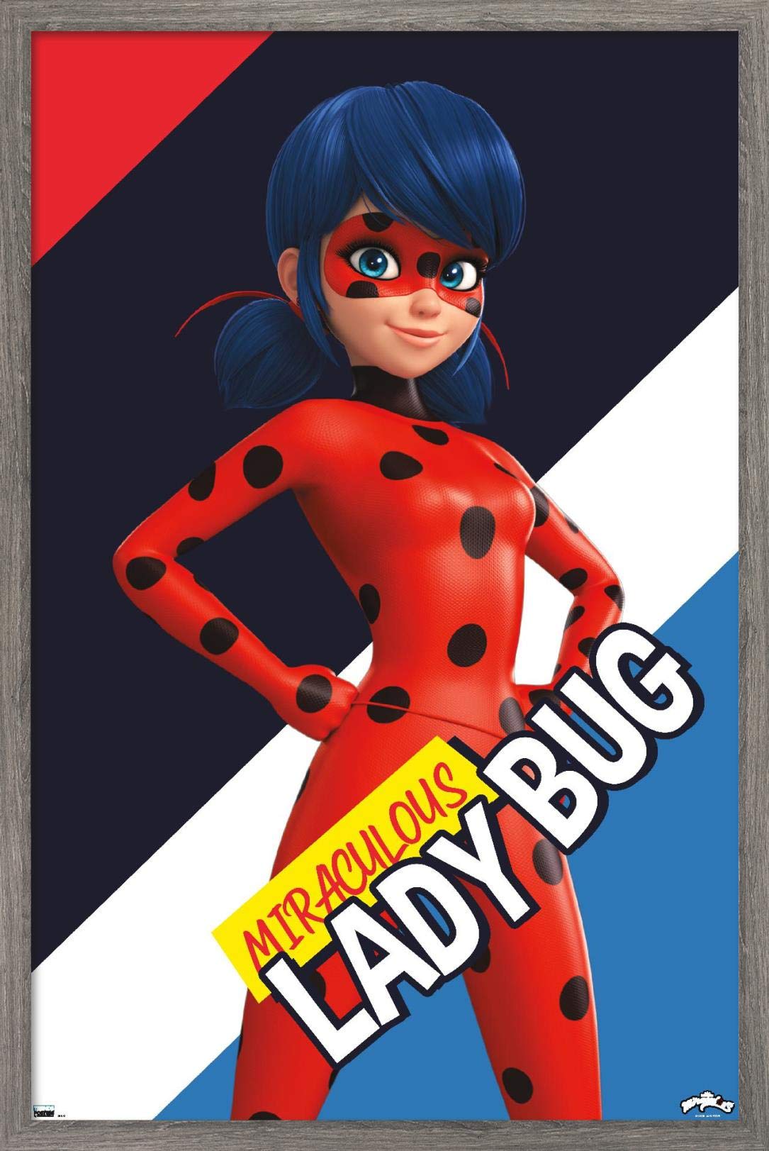 Trends International Miraculous-Ladybug Wall Poster, 22.375 In X 34 In, Barnwood Framed Version