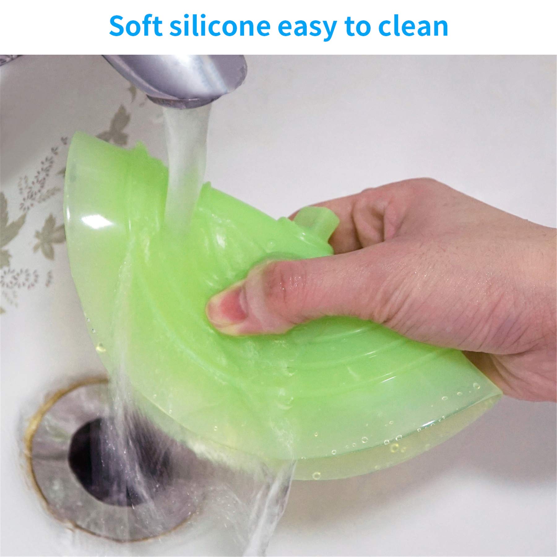 tifanso Silicone Tub Stopper Recyclable Bathtub Drain Stopper Upgraded Drain Plug Cover for Bathrooms and Laundries Kitchen Universal Use 6 inches (Jelly Green)