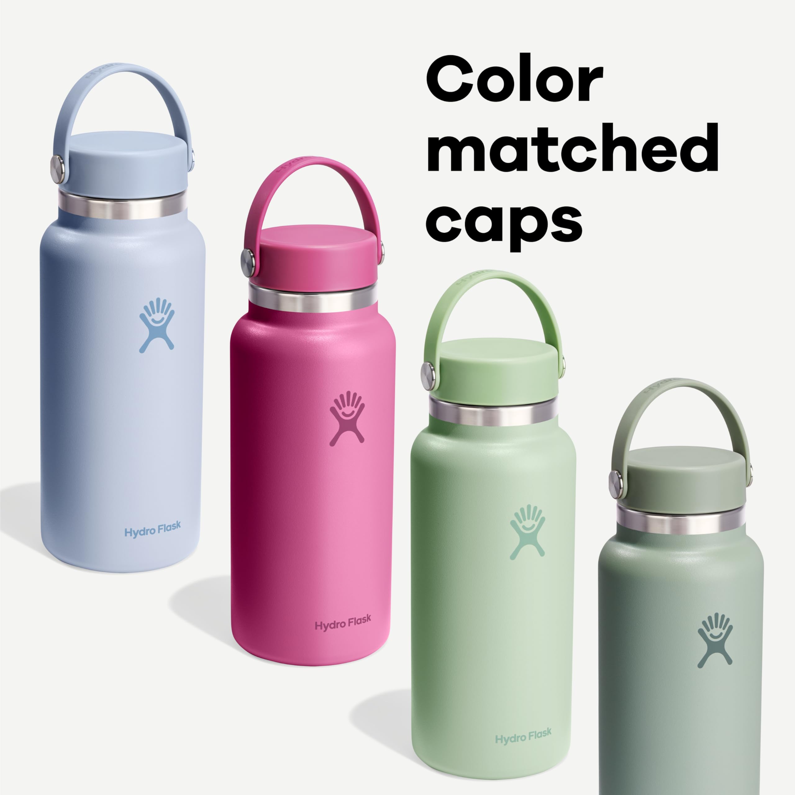Hydro Flask Water Bottle - Insulated Stainless Steel - Wide Mouth Flex Lid, Non Spill, Leakproof and Refillable in 20 Oz Coconut