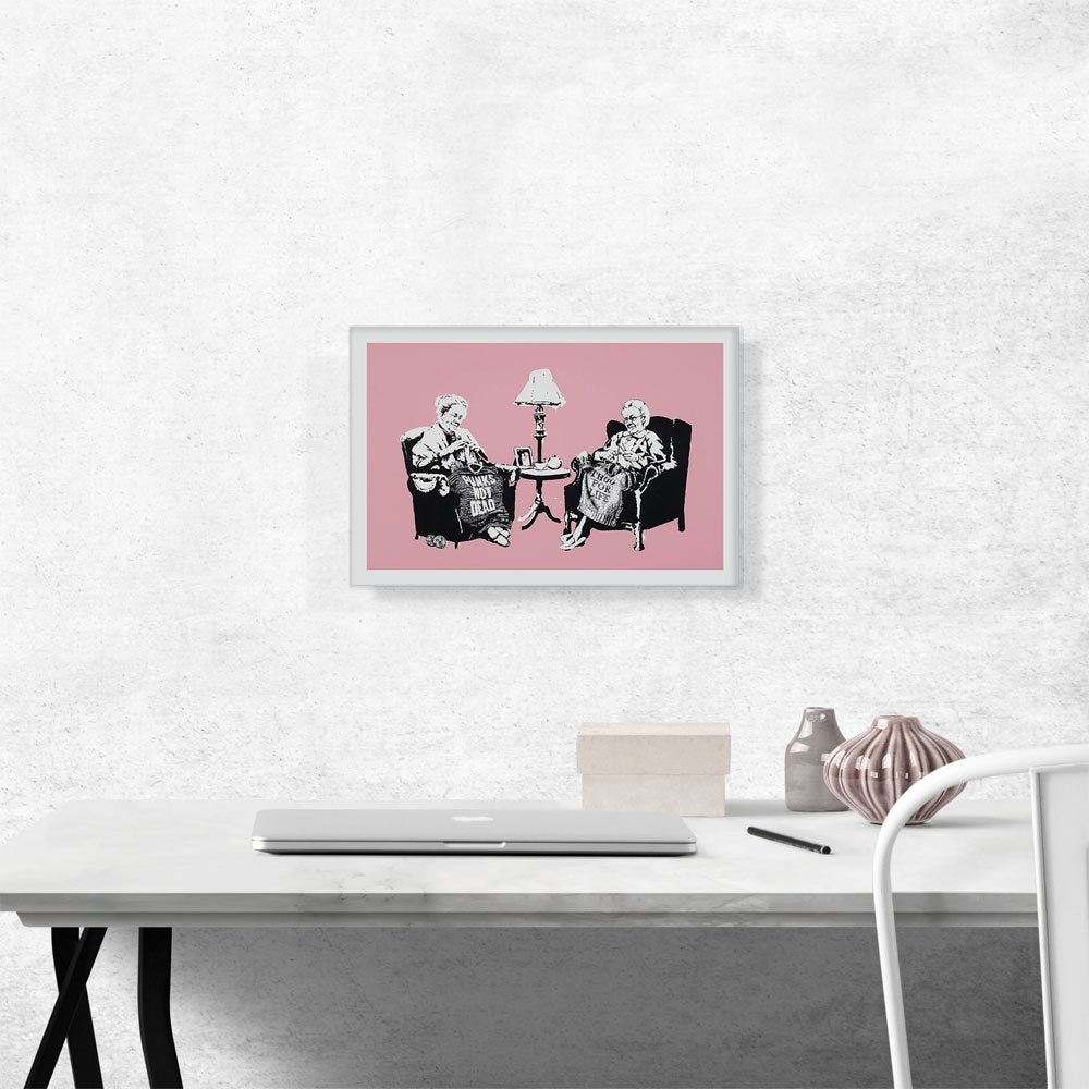 Artcanvas Punk And Thug Grannies Canvas Art Print Stretched Framed Painting Picture Poster Giclee Wall Decor By Banksy - 18'' X