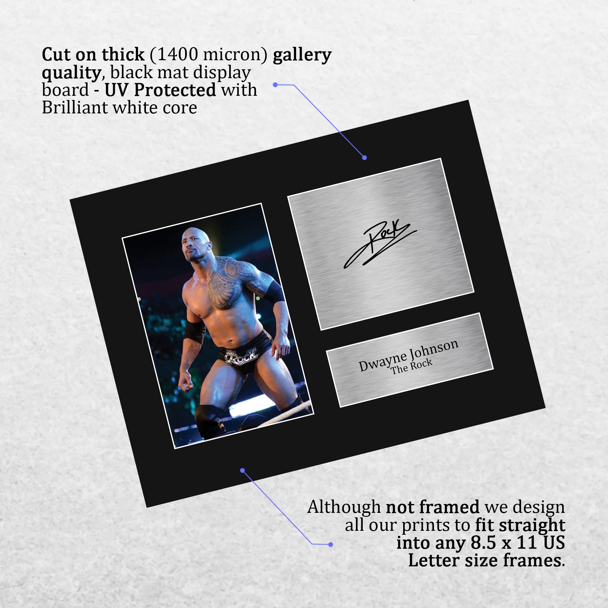 Hwc Trading Usl Dwayne Johnson The Rock Gifts Printed Signed Autograph Picture For Wwe & Wwf Memorabilia Fans - Us Letter Size