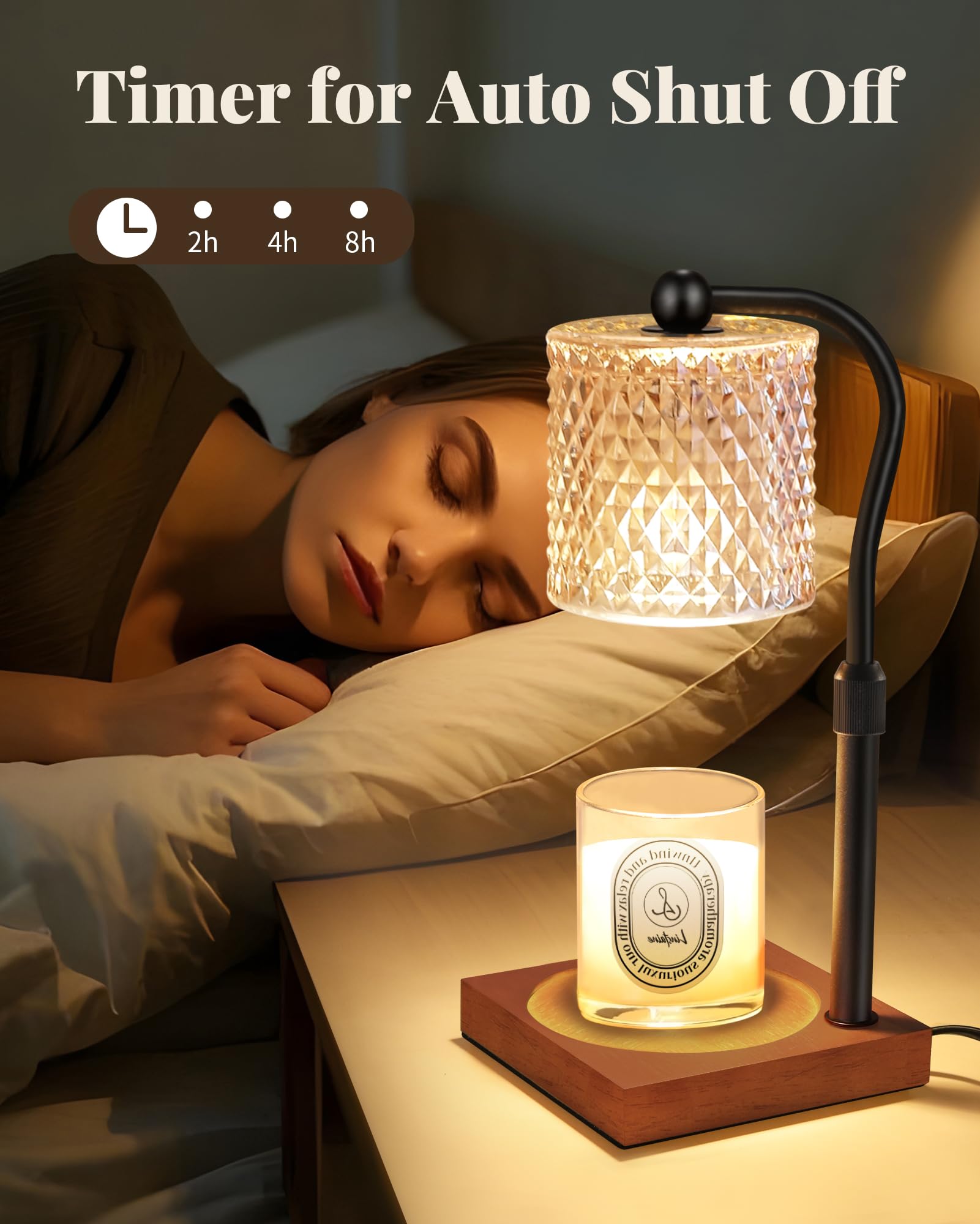 Linstaine Candle Warmer Lamp with Timer Dimmer Adjustable Height, Birthday Housewarming New Home Decor Gifts for Women, Electric