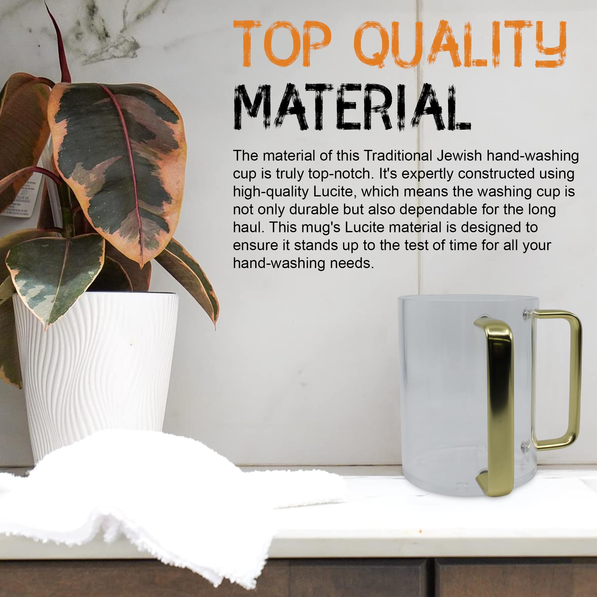Majestic Giftware Stainless Steel Washing Cup For Netilat Yadayim - Wc5750 | 5.5'' Judaica Wash Cup Negel Vasser With Dual Handl