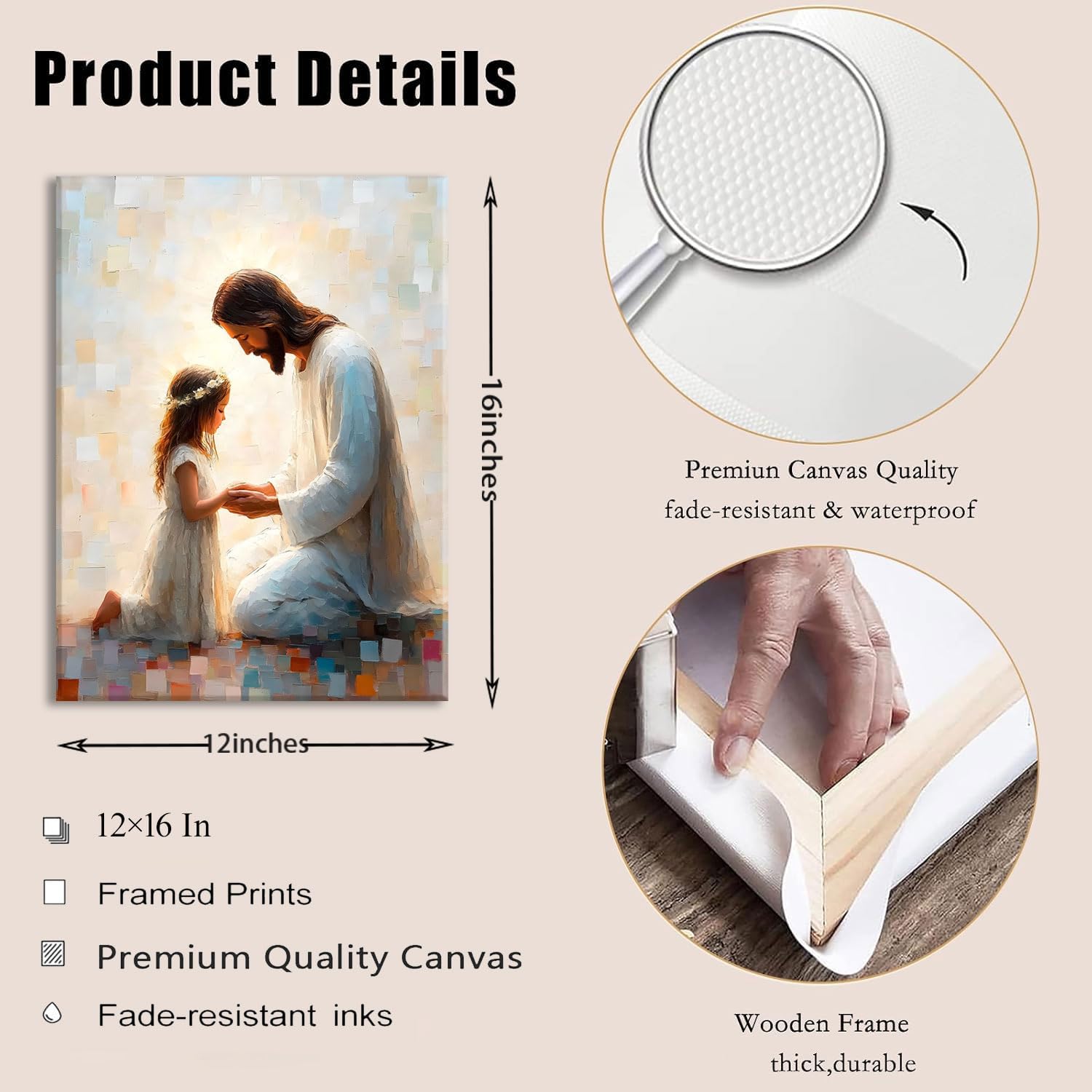 KISSFOX Jesus Christian Wall Art Jesus With Children Religion Faith Canvas Posters Prints Paintings Spiritual Aesthetic Praying