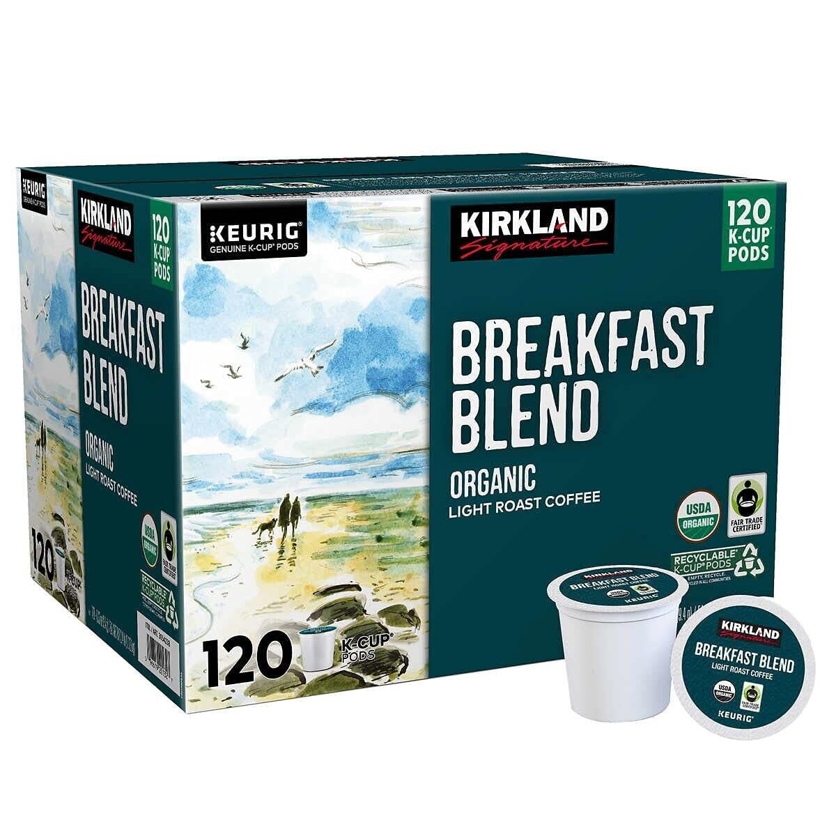 Kirkland Signature Breakfast Blend Coffee - 120 K-Cups, Smooth Flavor, Perfect for Keurig Brewers