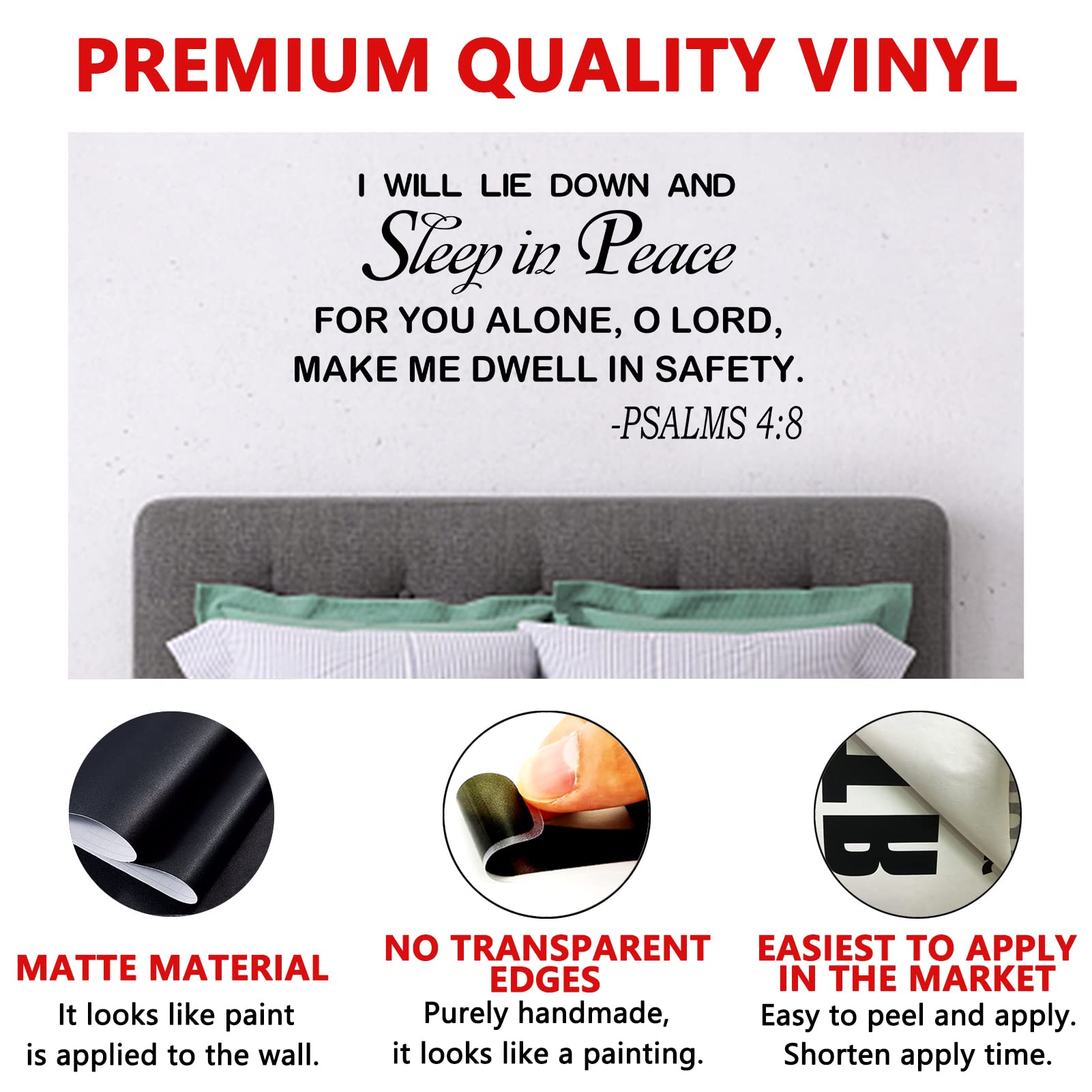 Wall Stickers, Wall Stickers For Bedrooms, Non-Printing, For Bathroom Bedrooms And More, Quotes Islamic Bible Verse Women Home V